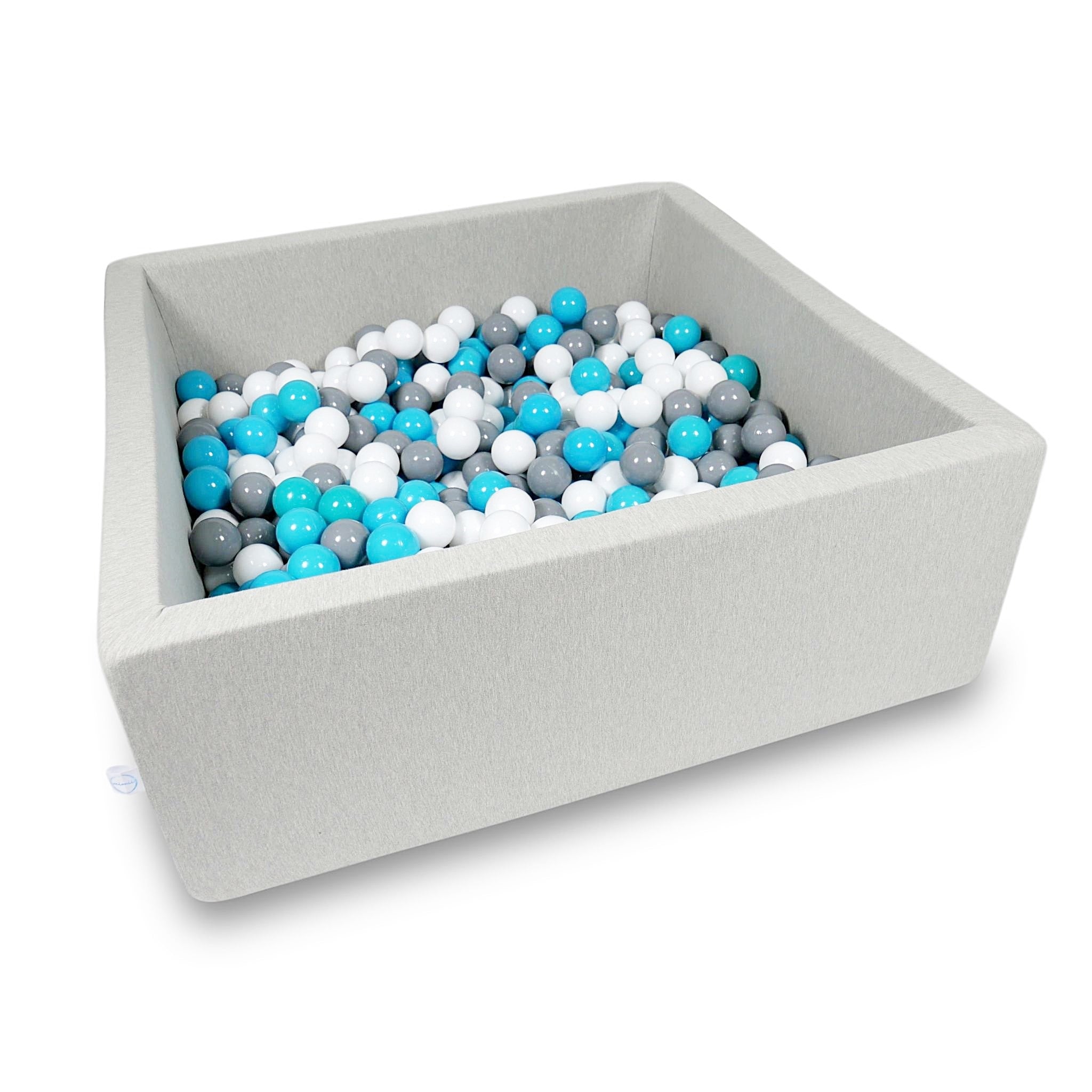Square ball pit 110x110x40 cm in light gray, 600 balls