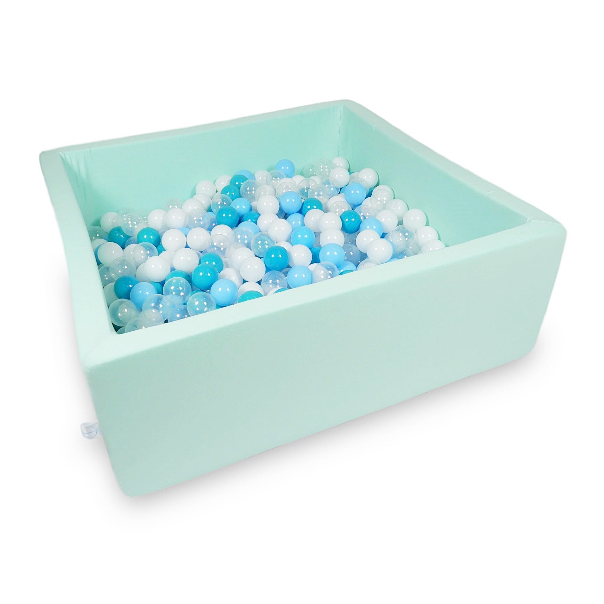 Square ball pit 110x110x40 cm in mint, 600 balls