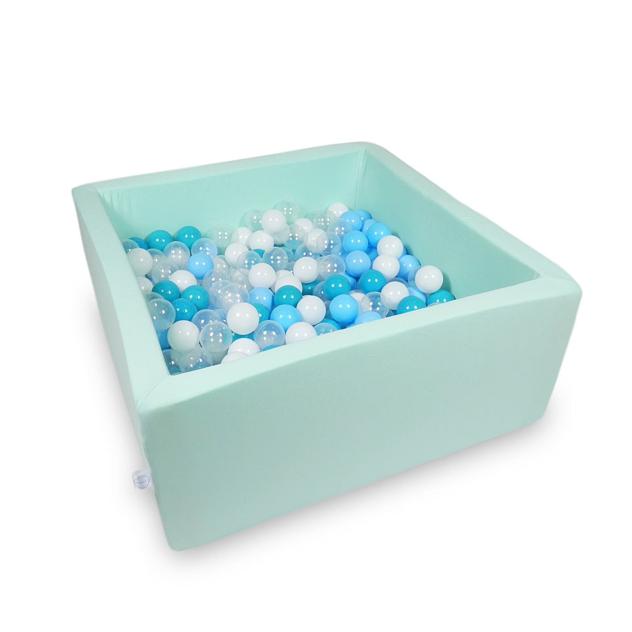 Square ball pit 90x90x40 cm in Mint, 400 balls