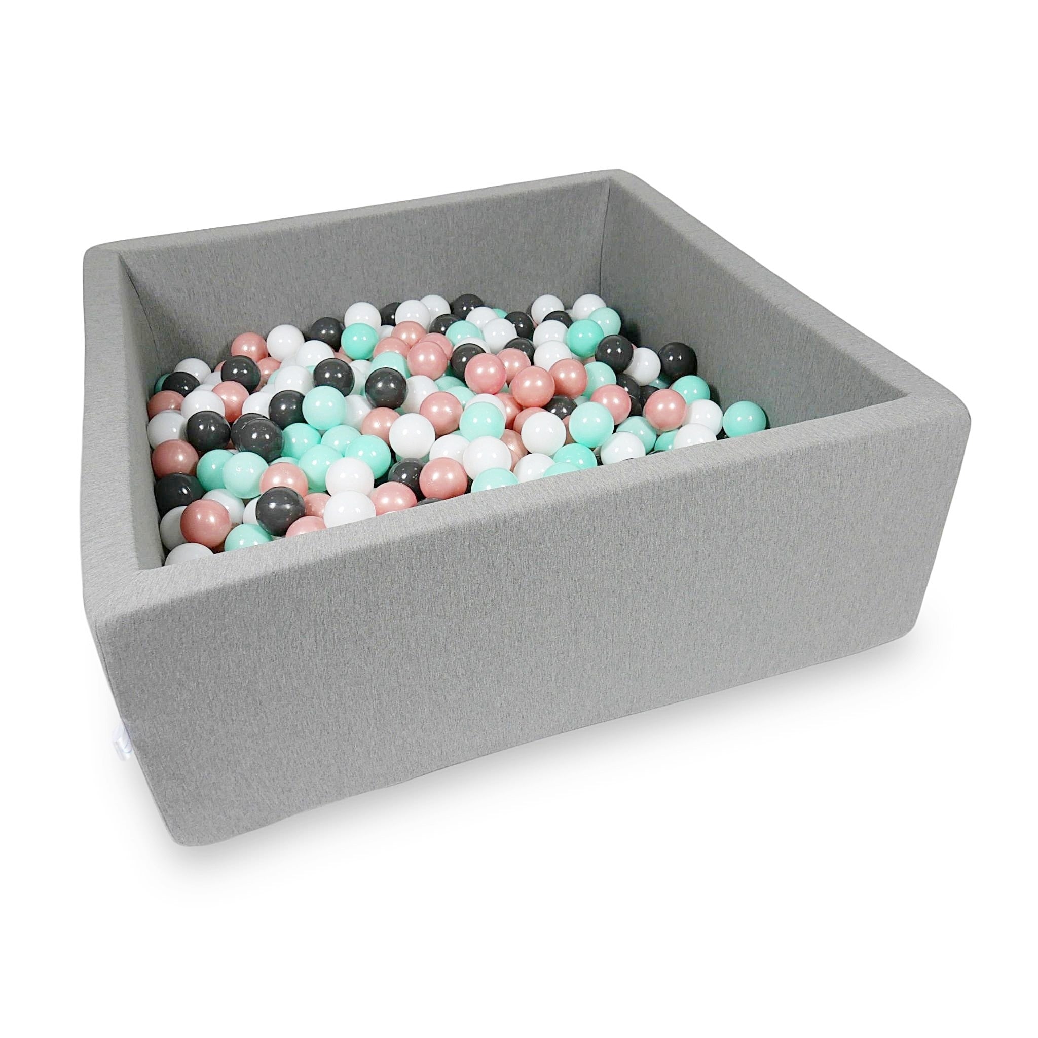 Square ball pit 110x110x40 cm in gray, 600 balls
