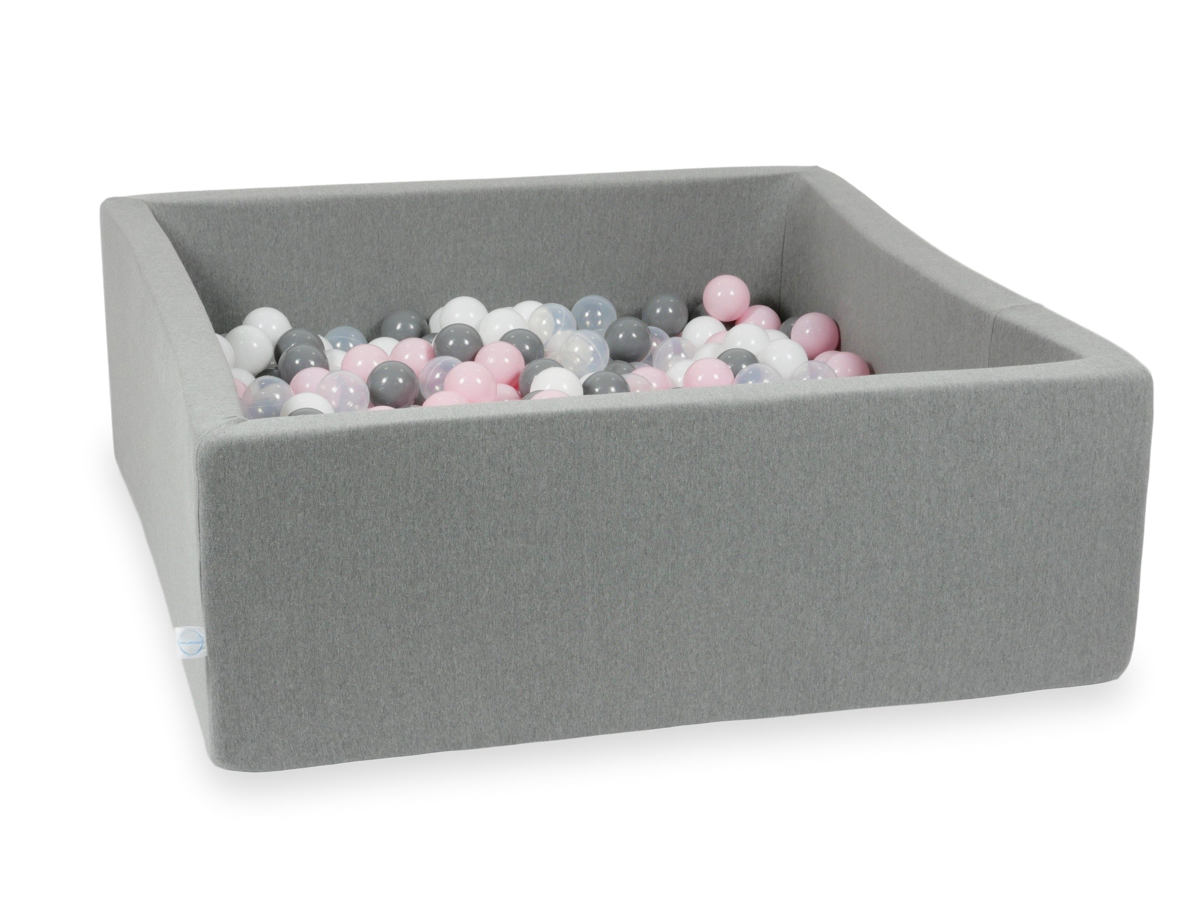 Square ball pit 110x110x40 cm in gray, 600 balls