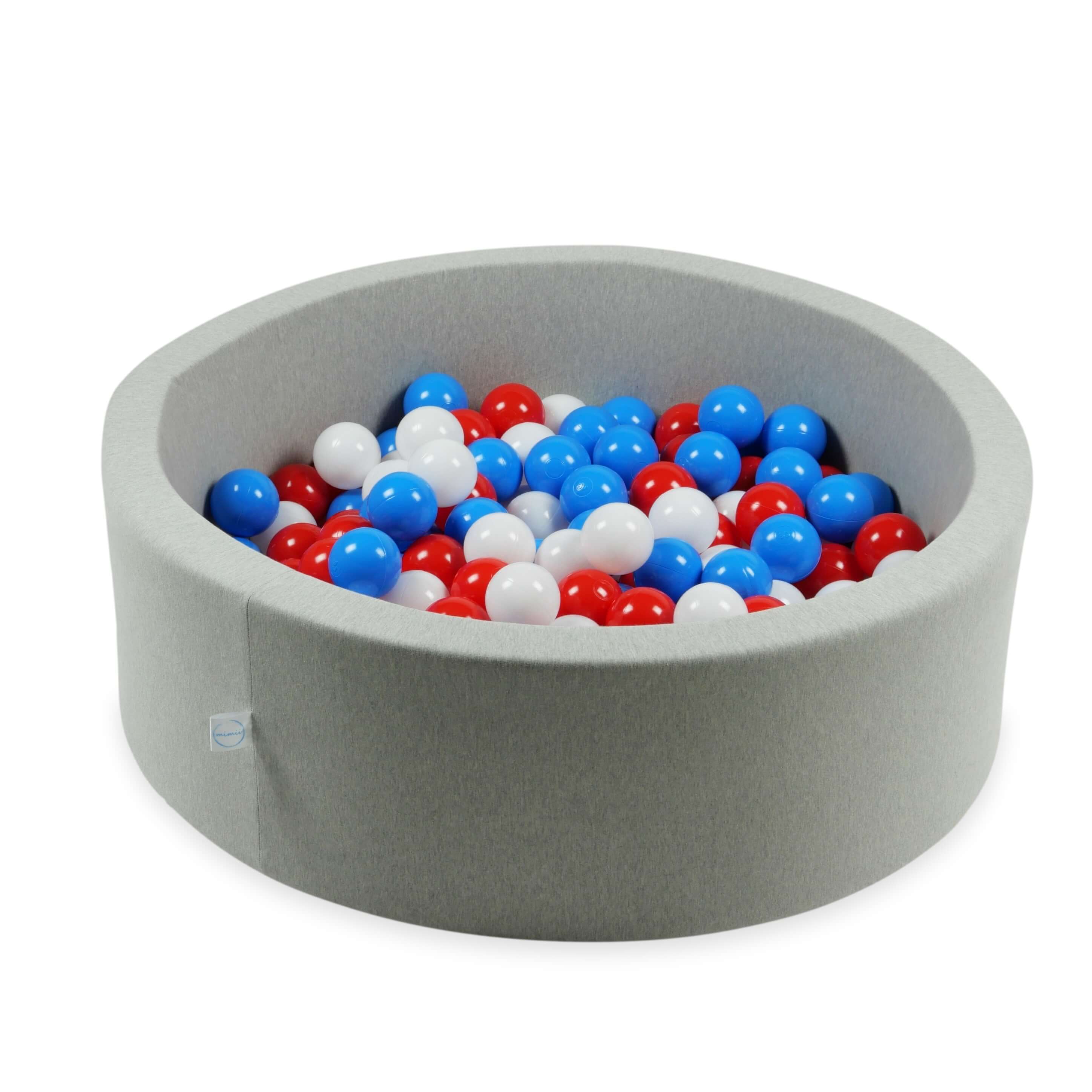 Play balls ø7cm 100 pieces white, red, blue