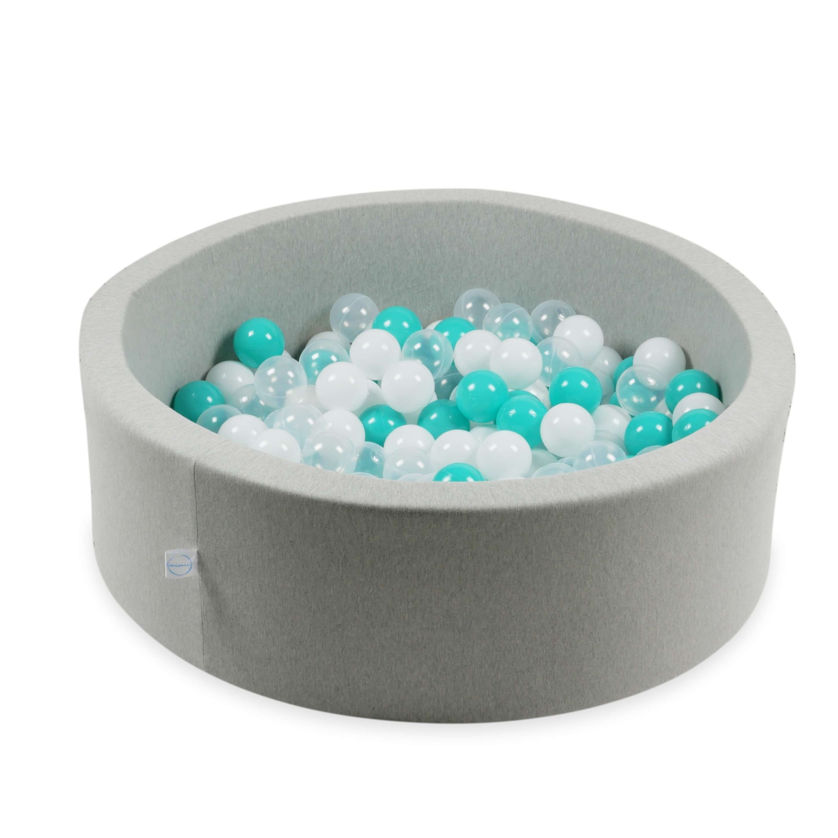 Game balls ø7cm 200 pieces white, transparent, turquoise