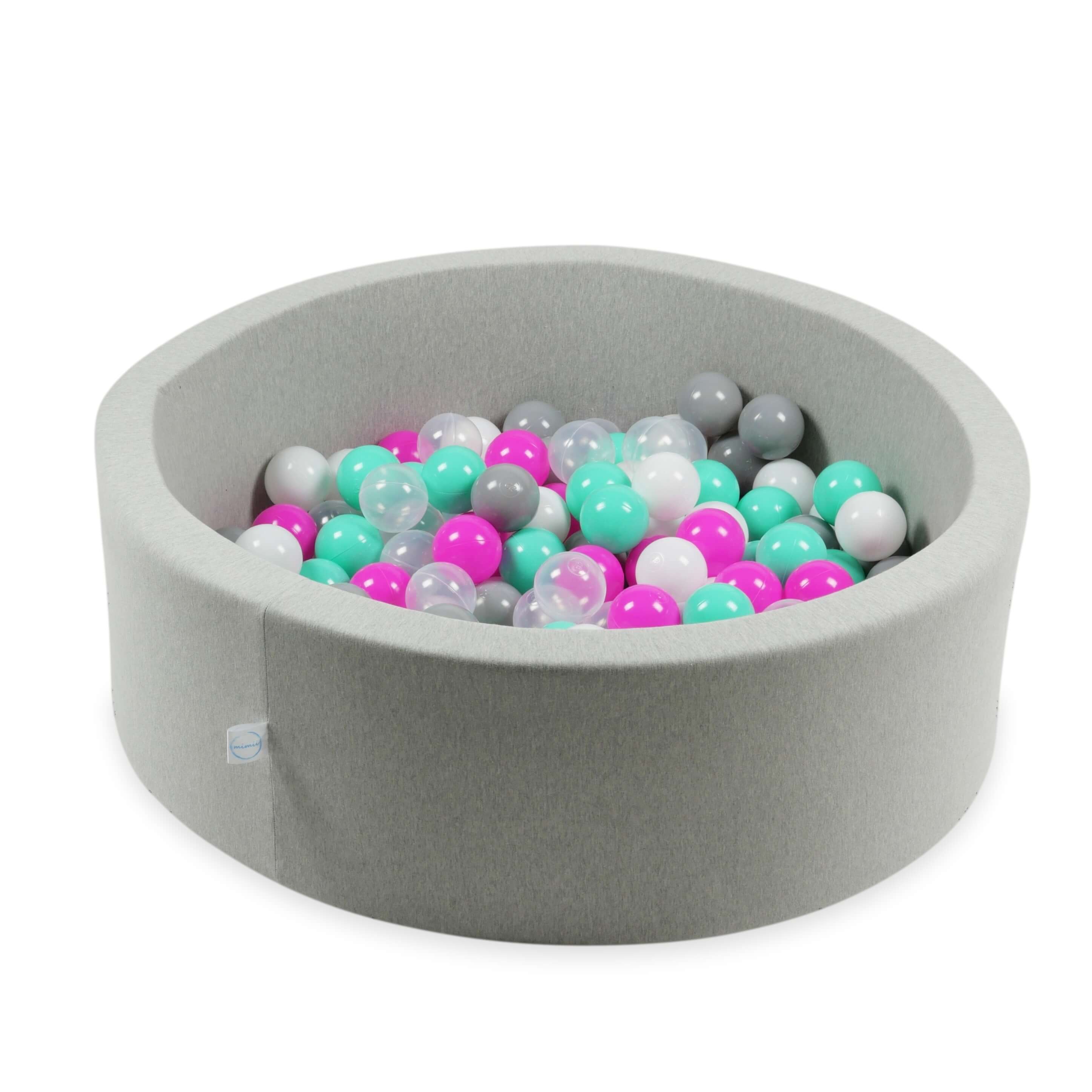 Game balls ø7cm 200 pieces white, pink, mint, gray, transparent