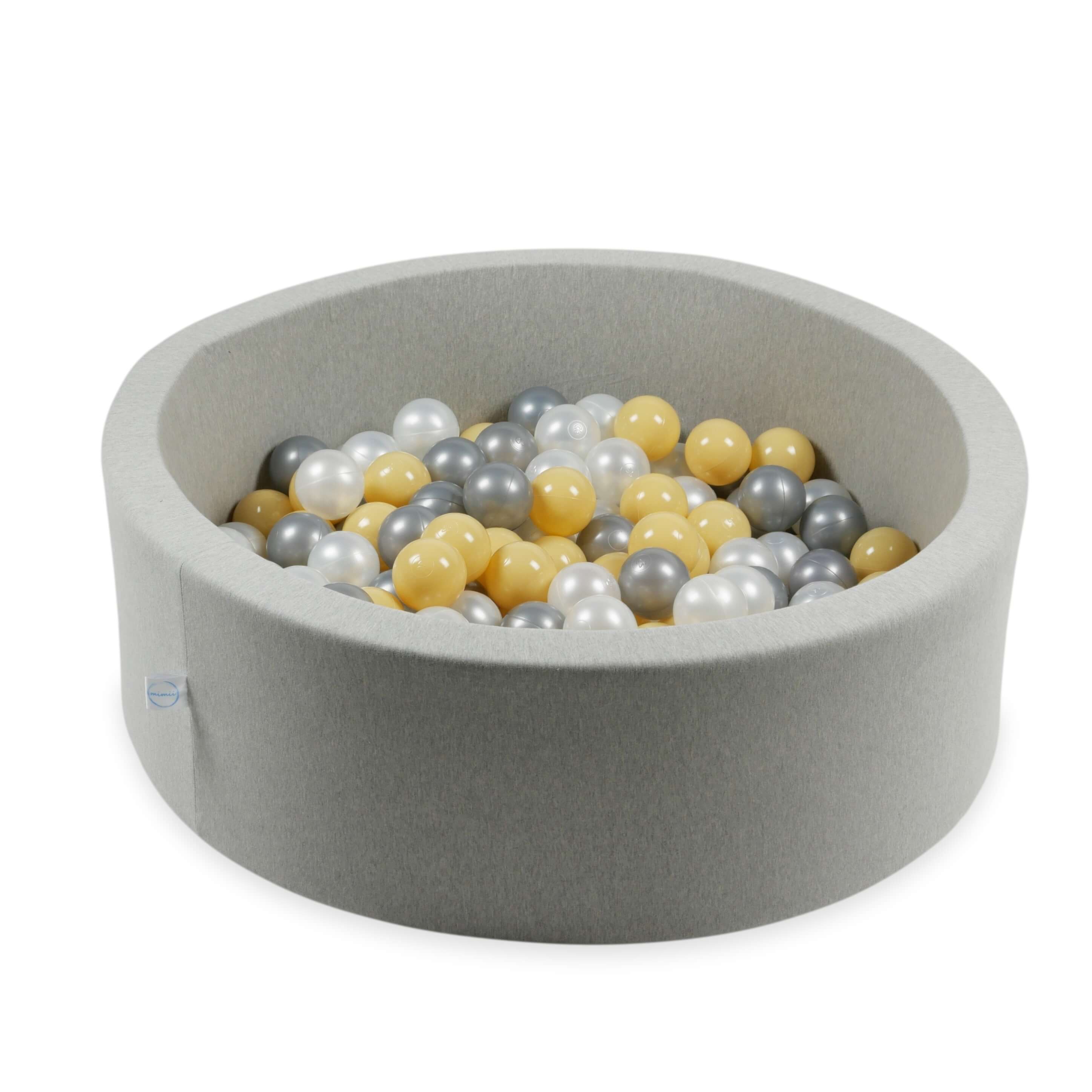 Mimii Bällebad-Bälle Ø 7 cm – 200 Stück – Perlmutt, Silber, Beige