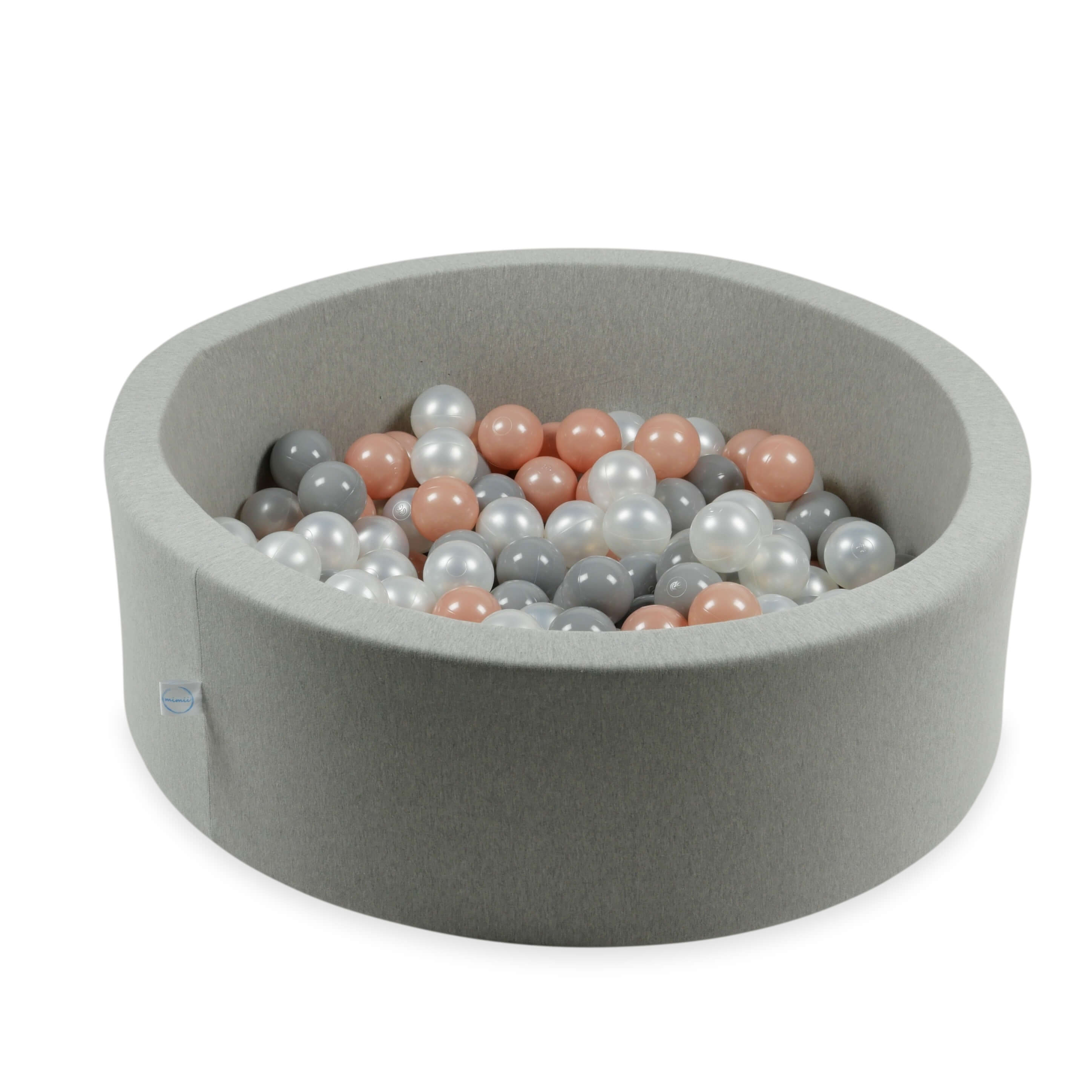 Mimii Bällebad-Bälle Ø 7 cm – 200 Stück – Perlmutt, Grau, Gold Rosa