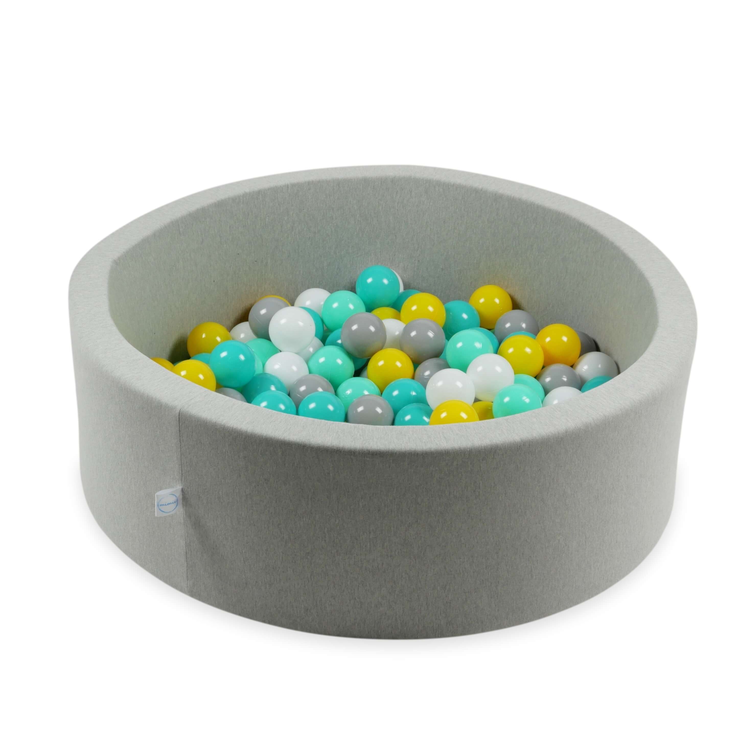 Play balls ø7cm 500 pieces yellow, mint, turquoise, white, gray