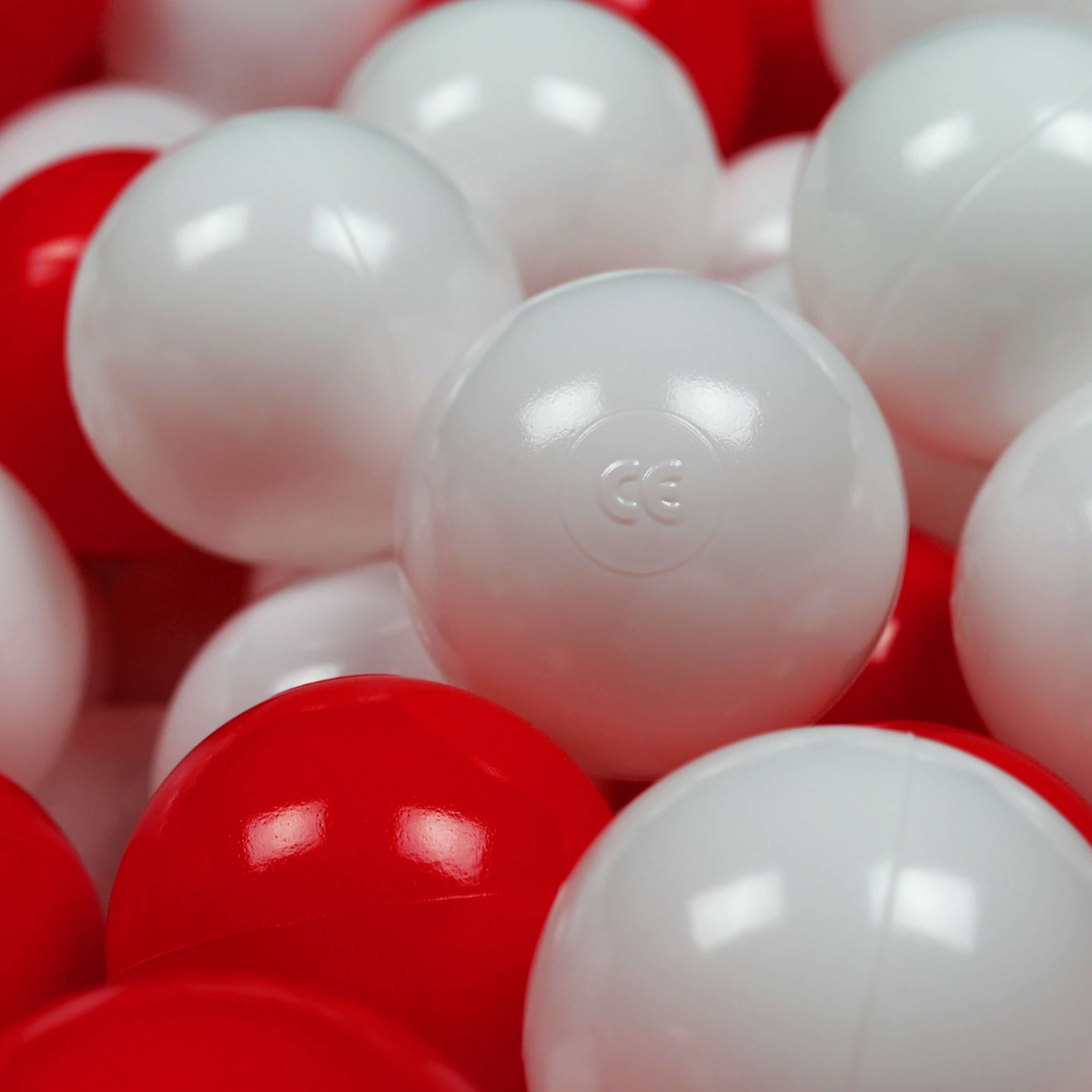 Play balls ø7cm 25 pieces white, red