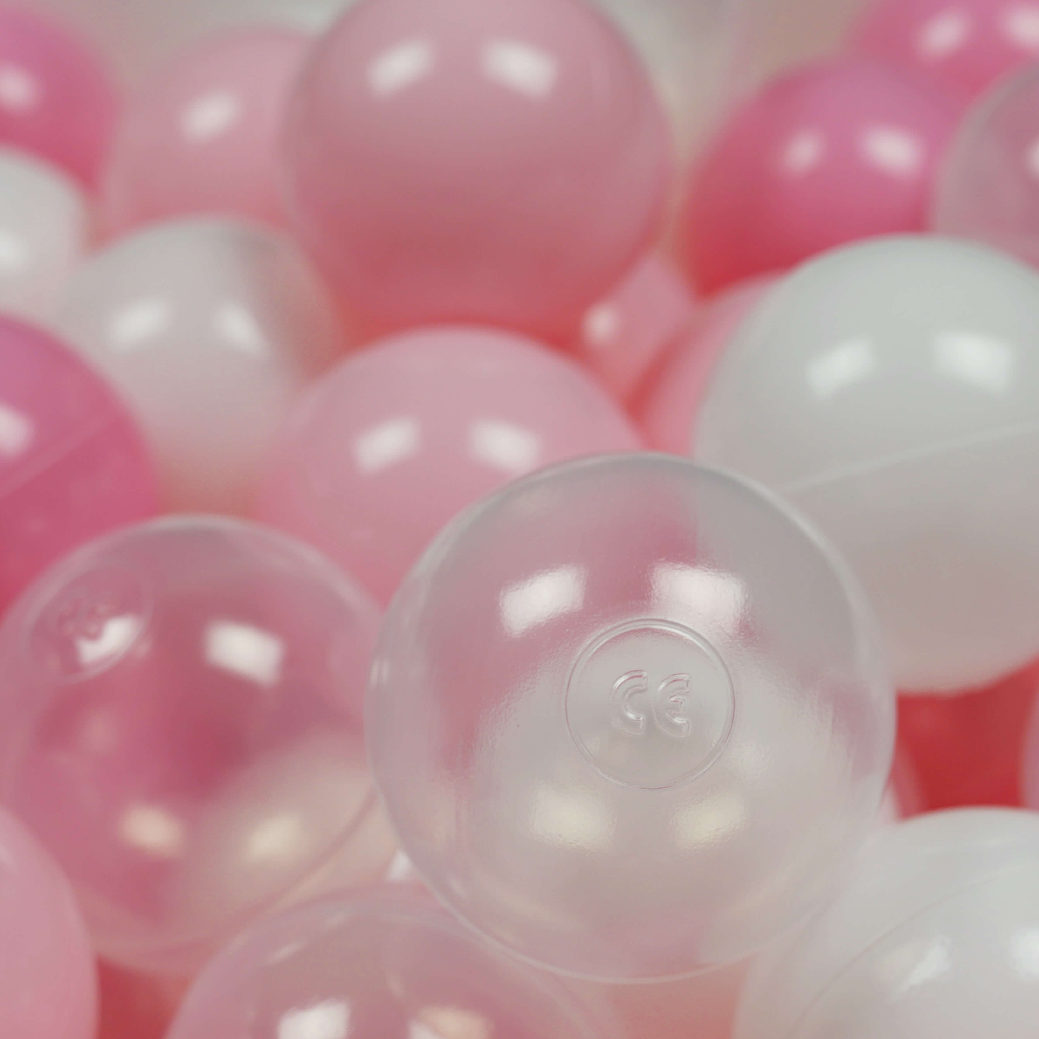 Game balls ø7cm 300 pieces white, transparent, light pink, dusty pink