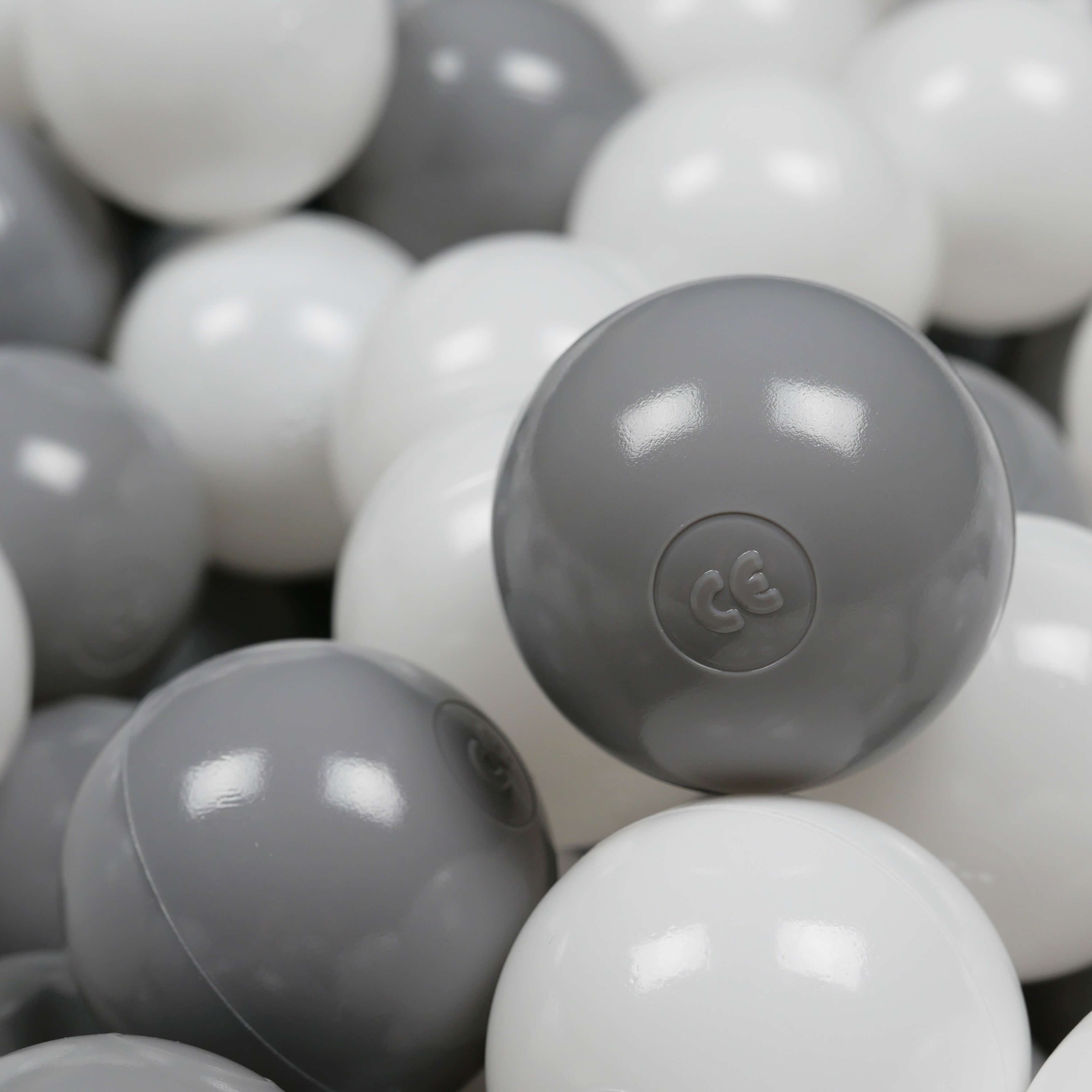 Play balls ø7cm 25 pieces white, gray