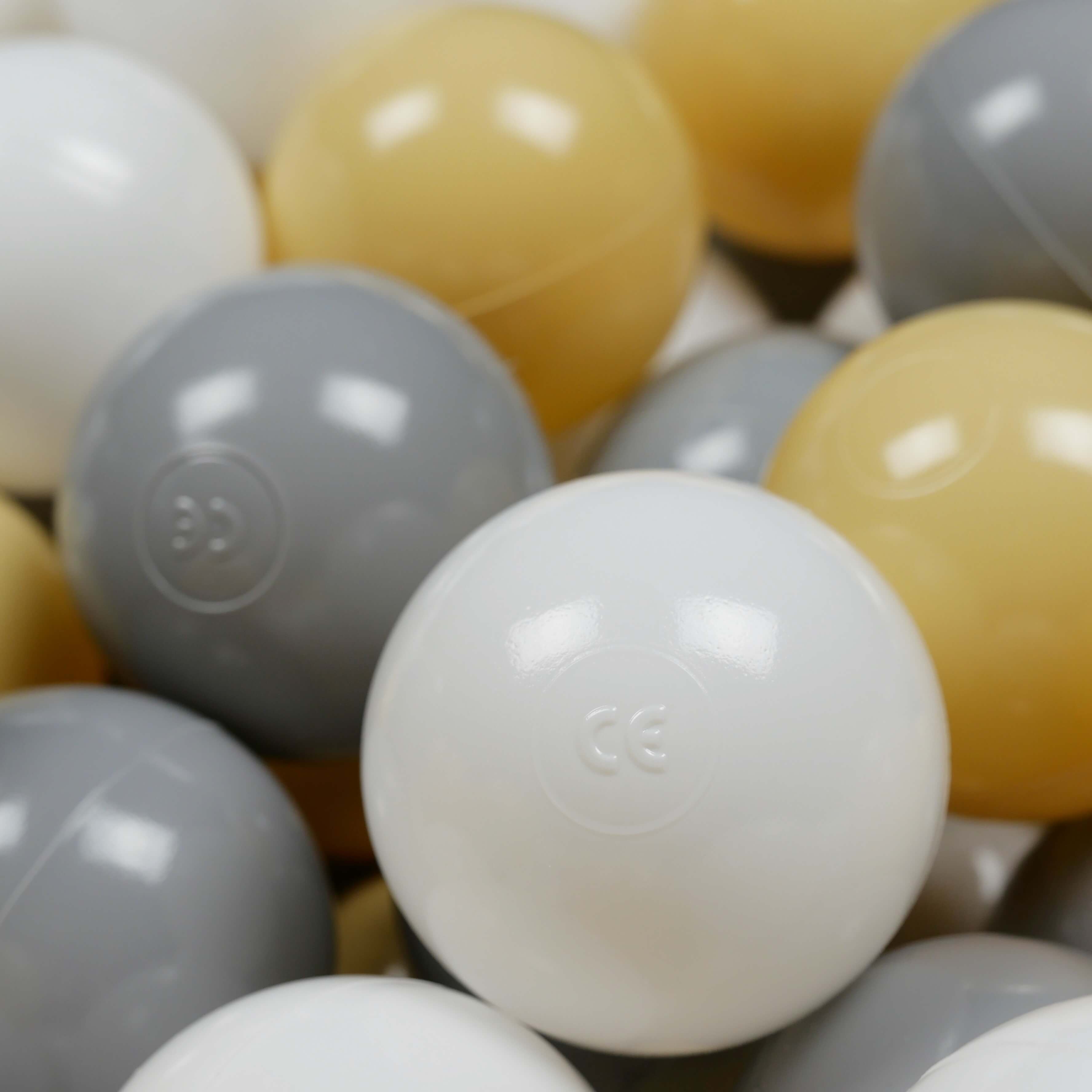 Play balls ø7cm 100 pieces white, gray, beige