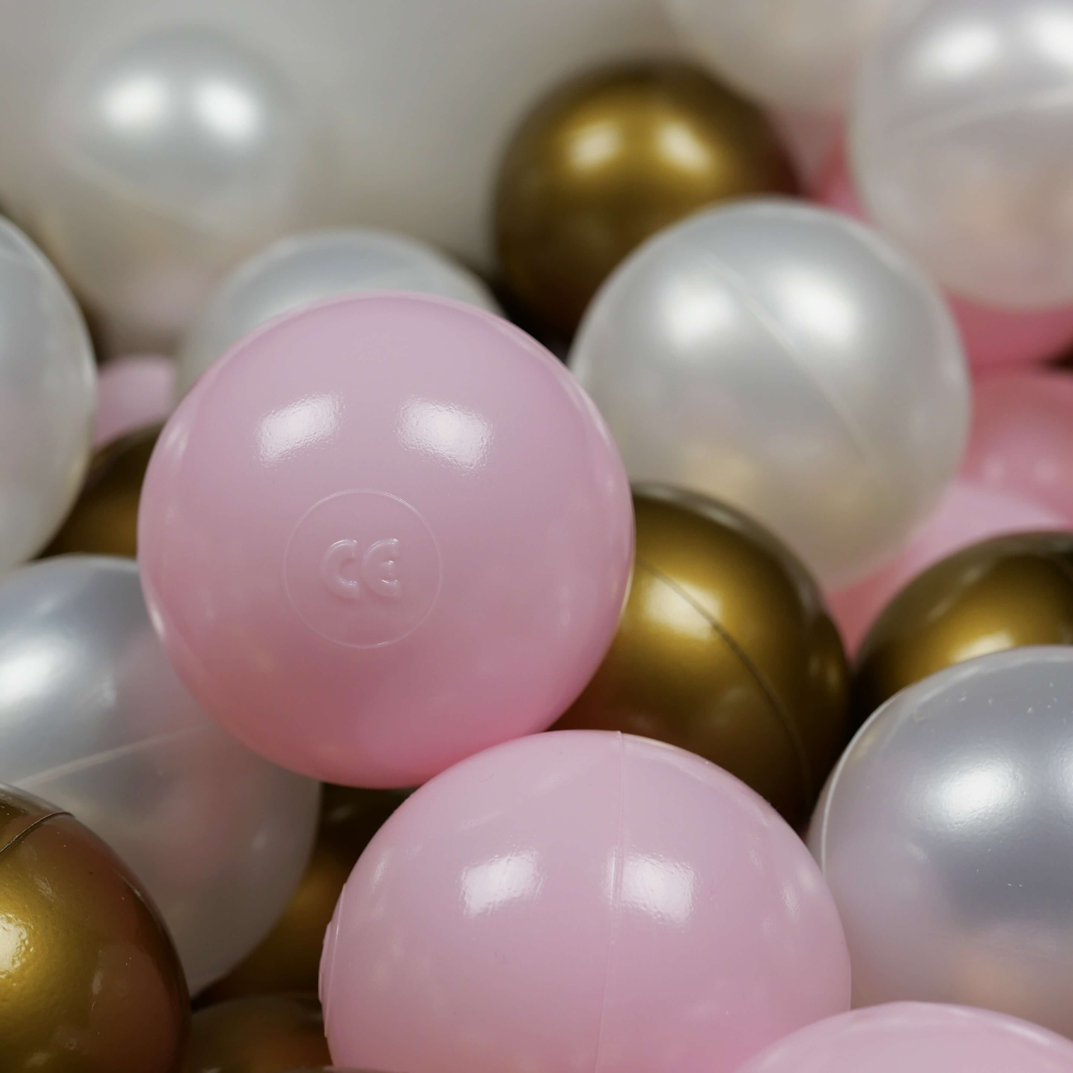 Balles de jeu ø7cm 400 pièces rose clair, perle, vieil dore