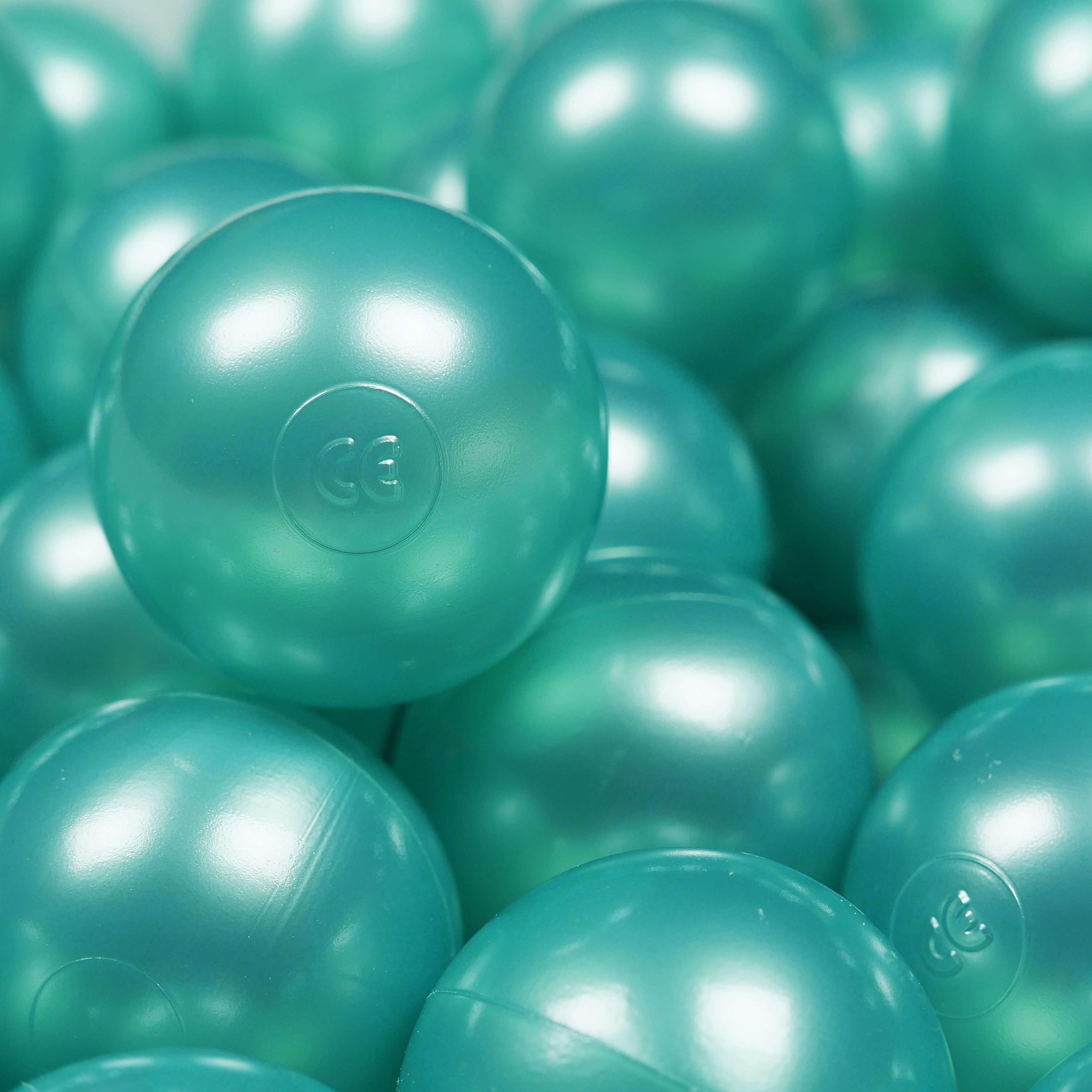 Game balls ø7cm 100 pieces metallic turquoise