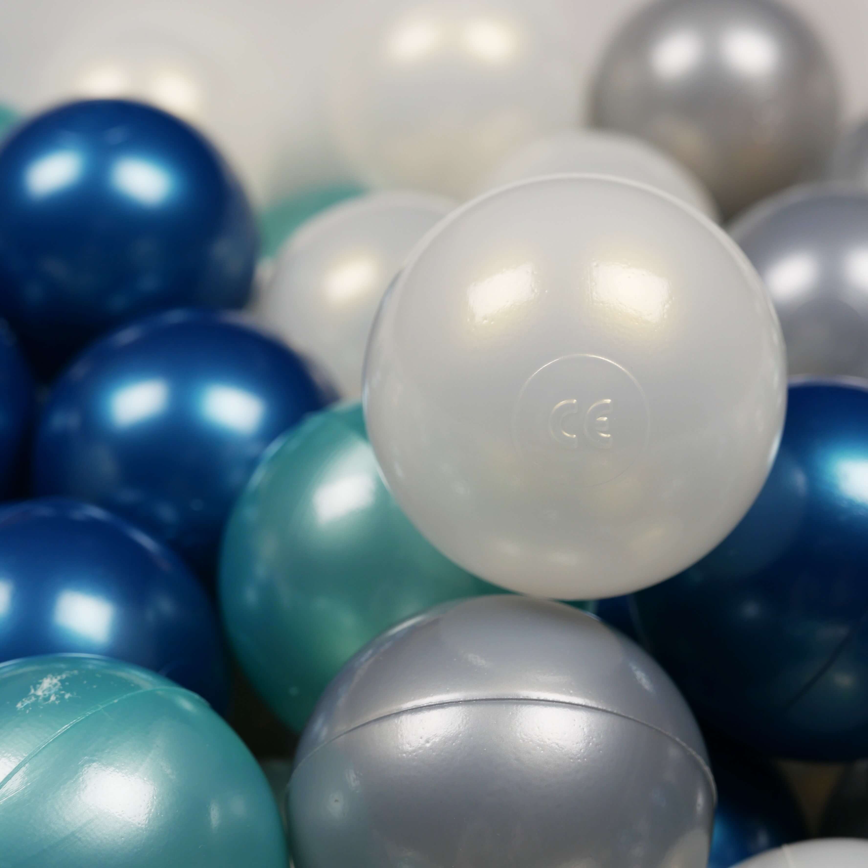 Palline da gioco Ø7 cm 300 pezzi métalliques turchese, blu métallique, iridescente, argento