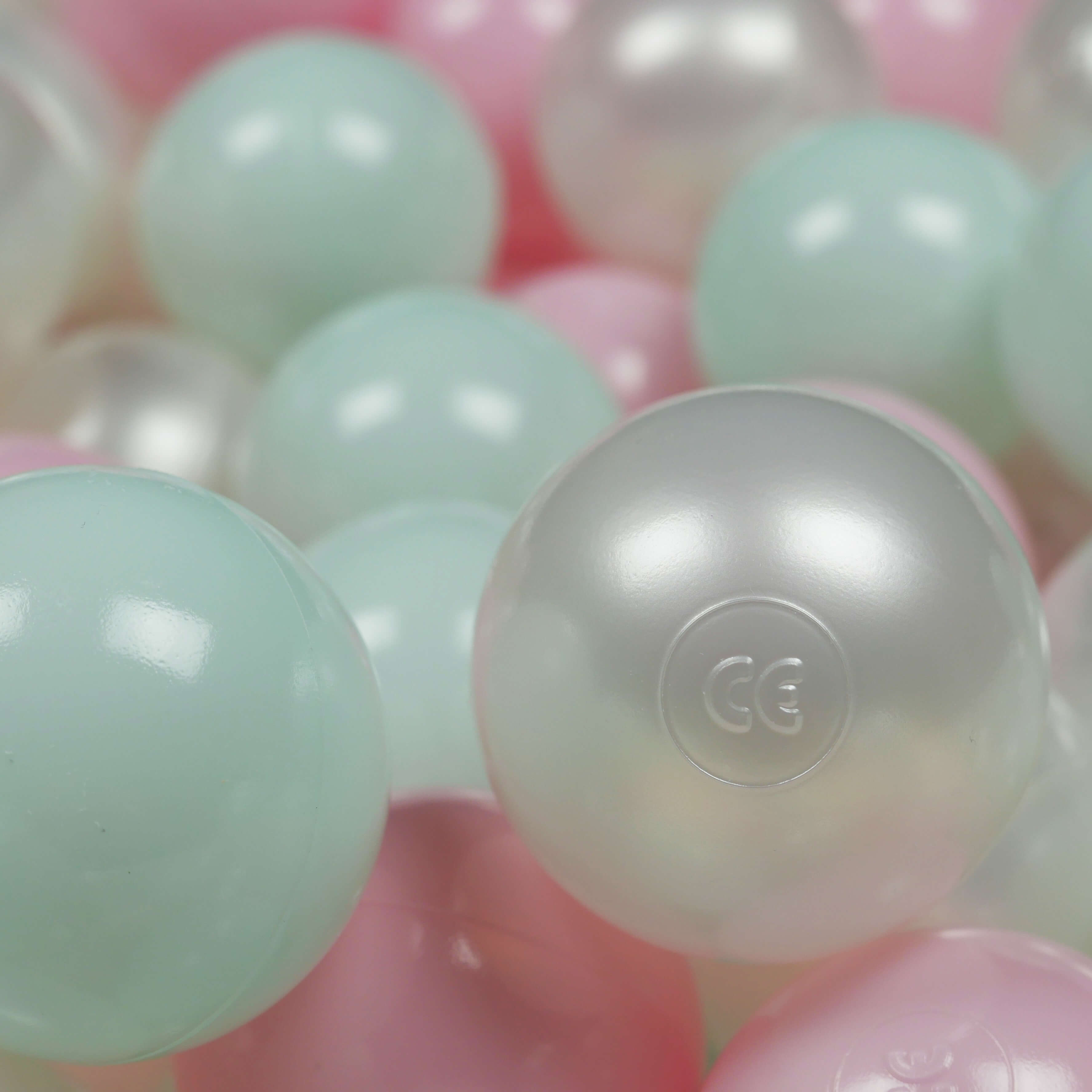 Play balls ø7cm 100 pieces pearl, light mint, light pink