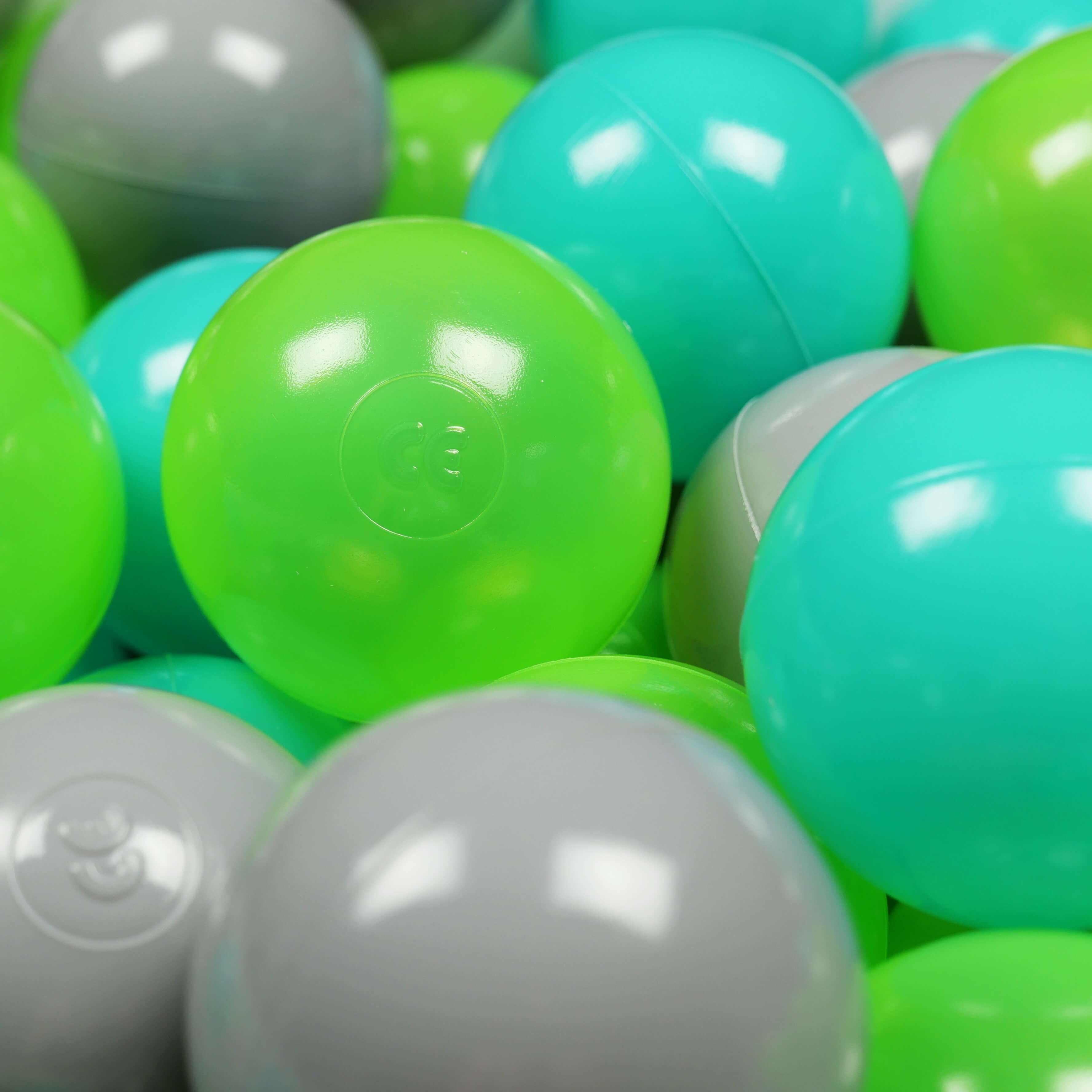 Game balls ø7cm 400 pieces gray, turquoise, celadon
