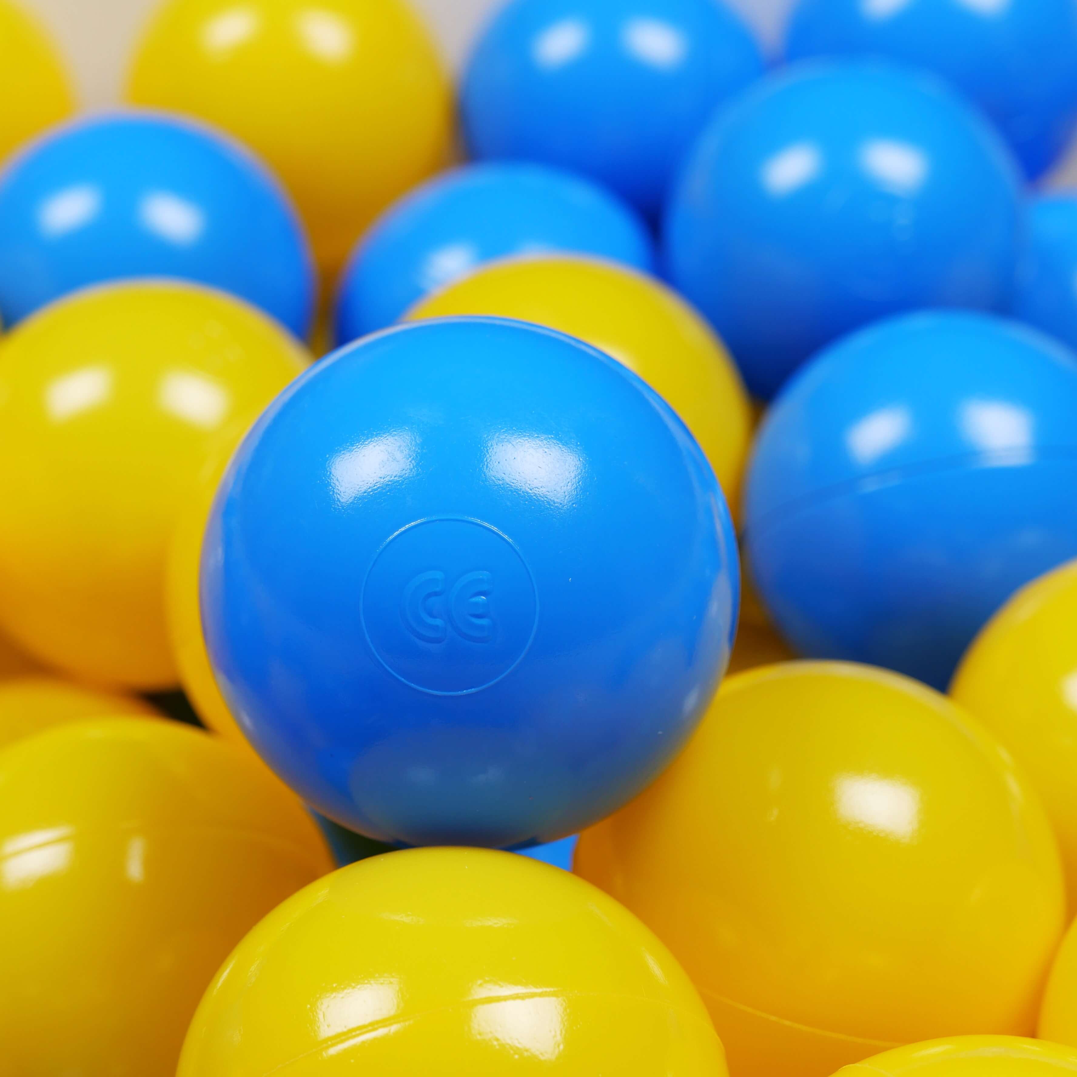 Game balls ø7cm 150 pieces yellow, blue