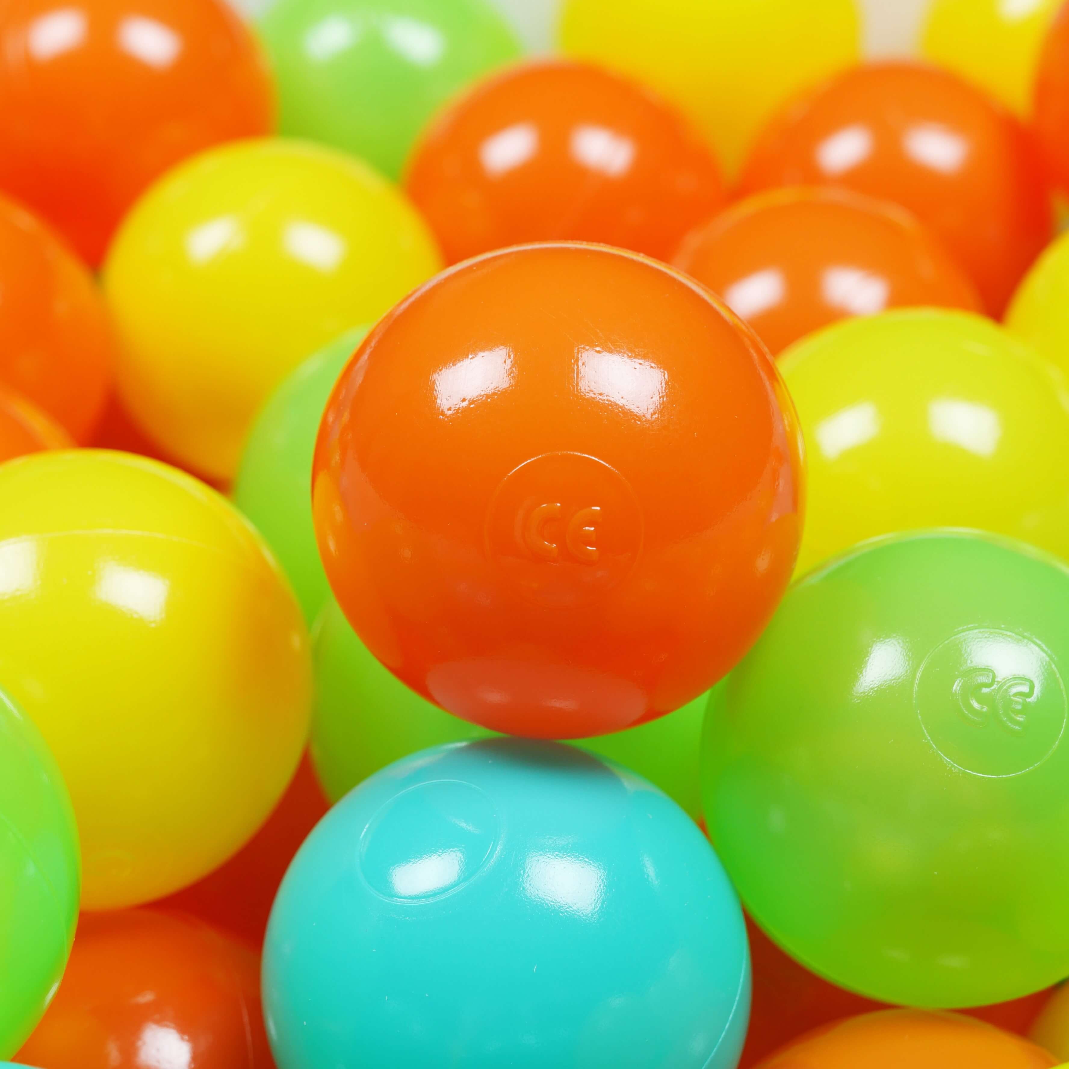 Play balls ø7cm 500 pieces yellow, orange, celadon, turquoise