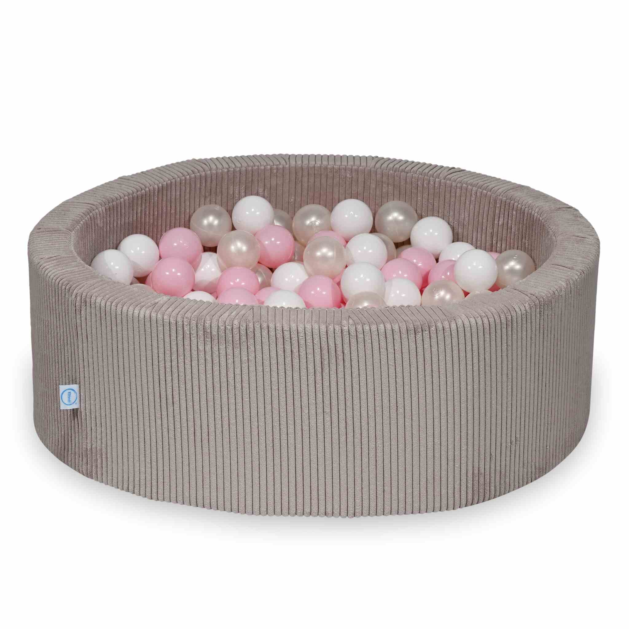 Ball Pit in corduroy light pink 90x30 cm with 200 balls
