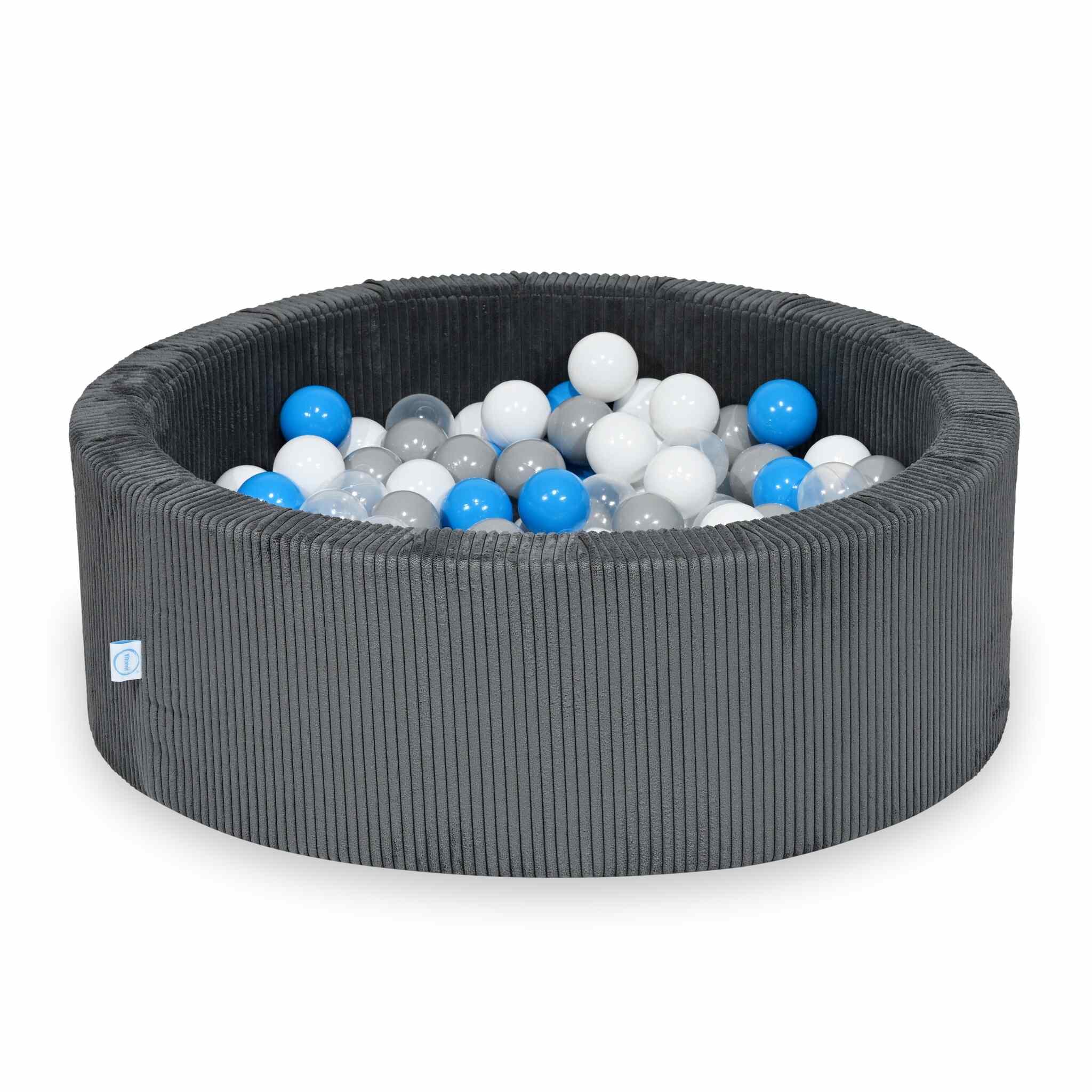 Ball Pit in corduroy graphite 90x30 cm with 200 balls