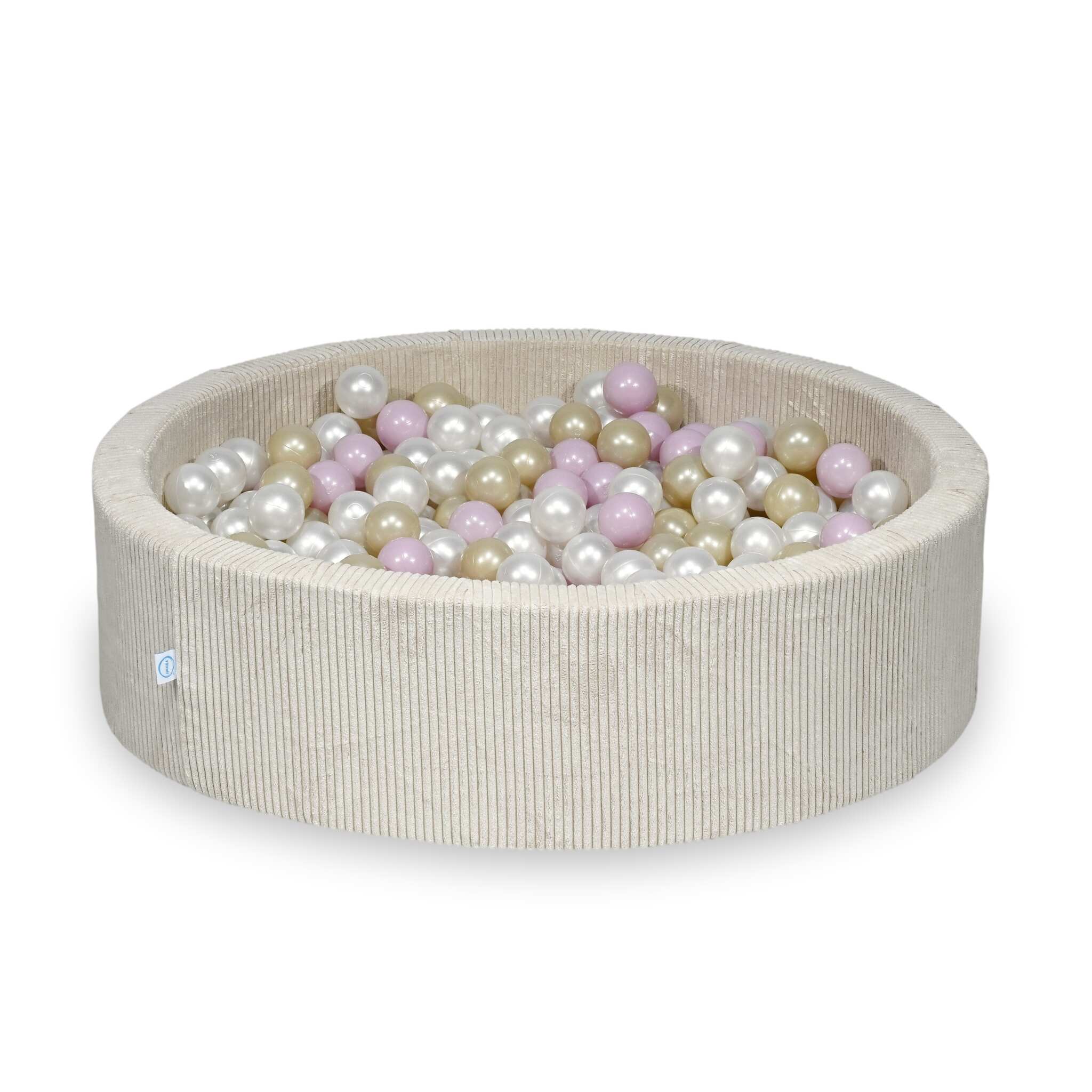 Ball Pit in corduroy beige 110x30 cm with 400 balls