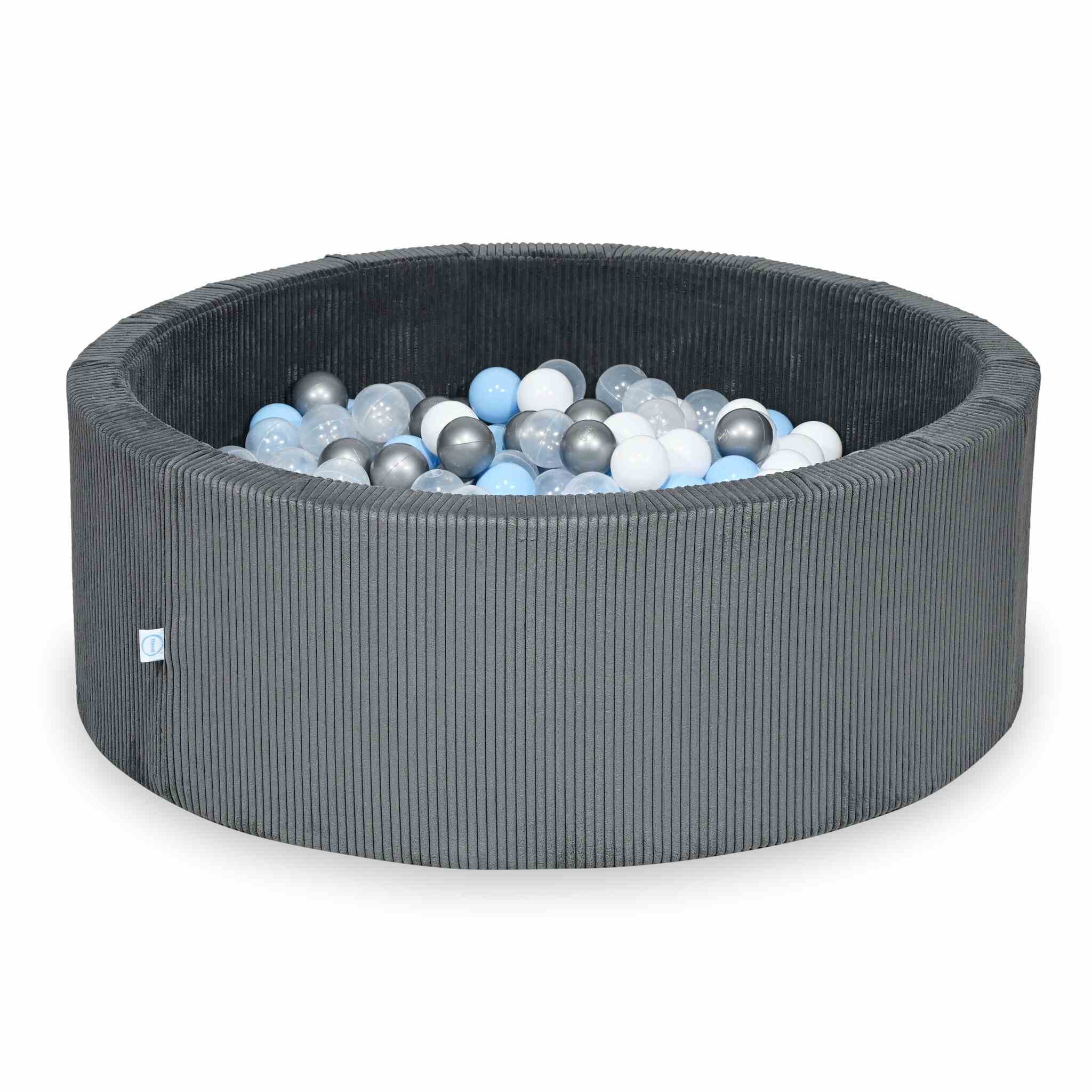 Ball Pit in corduroy graphite 110x40 cm with 500 balls
