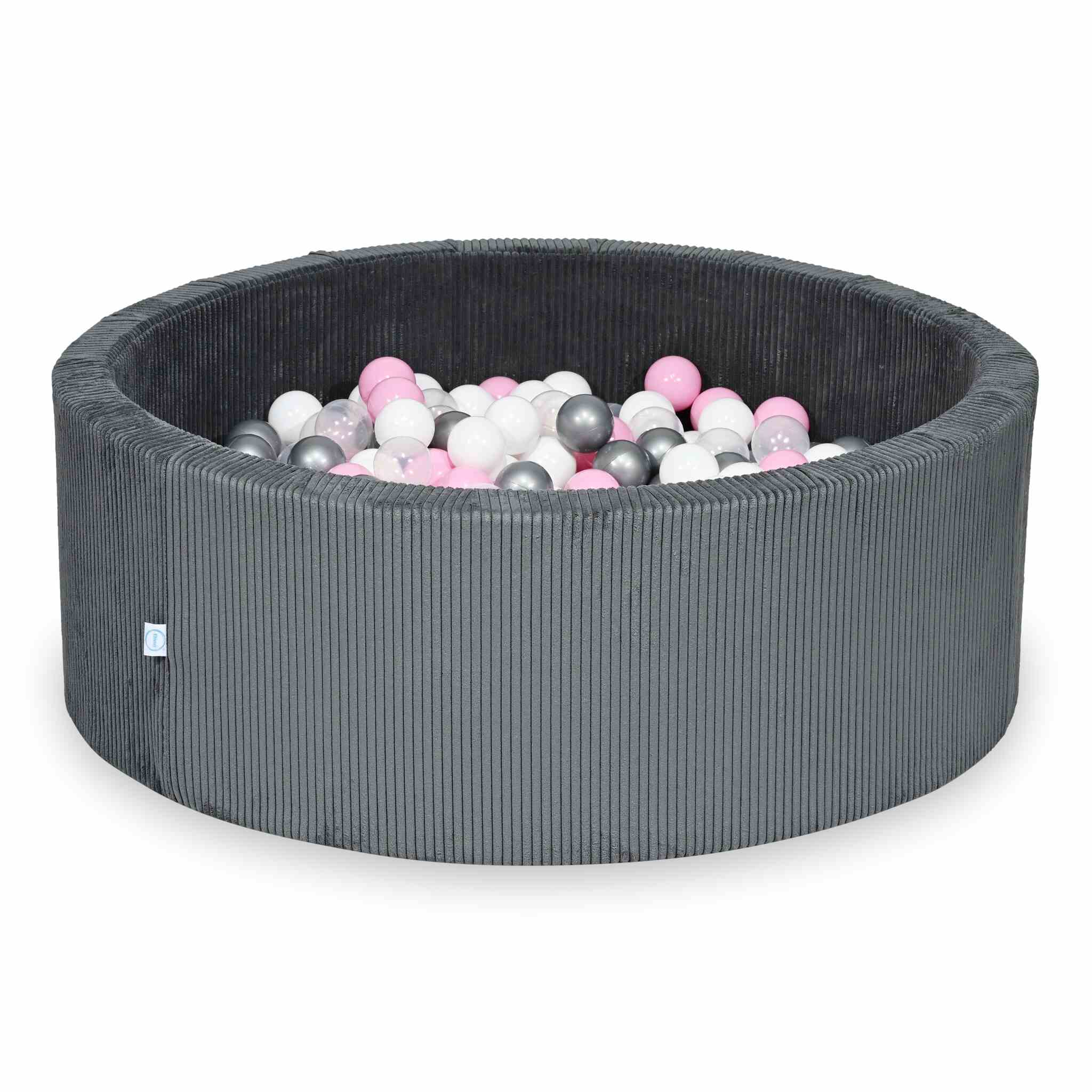 Ball Pit in corduroy graphite 110x40 cm with 500 balls