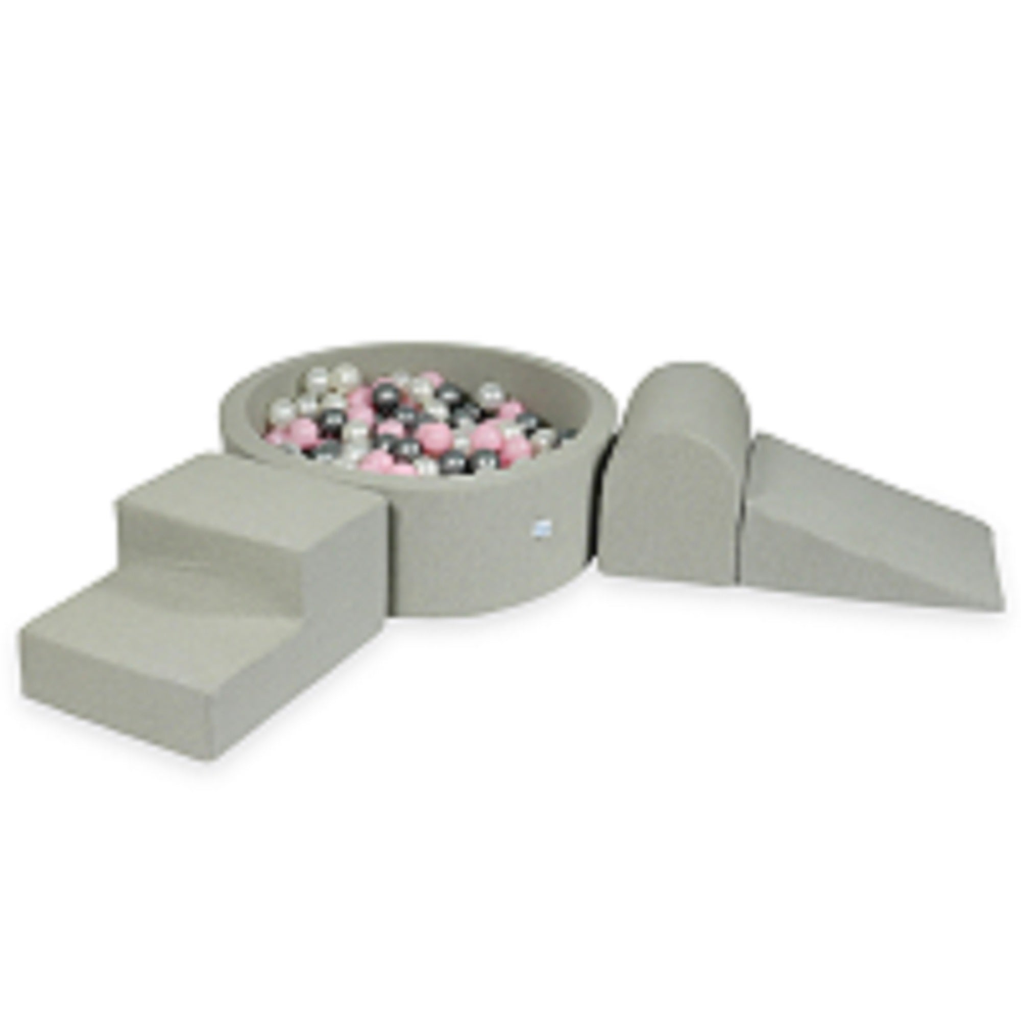 Foam play area with round pool 90x30 light gray + 200 balls