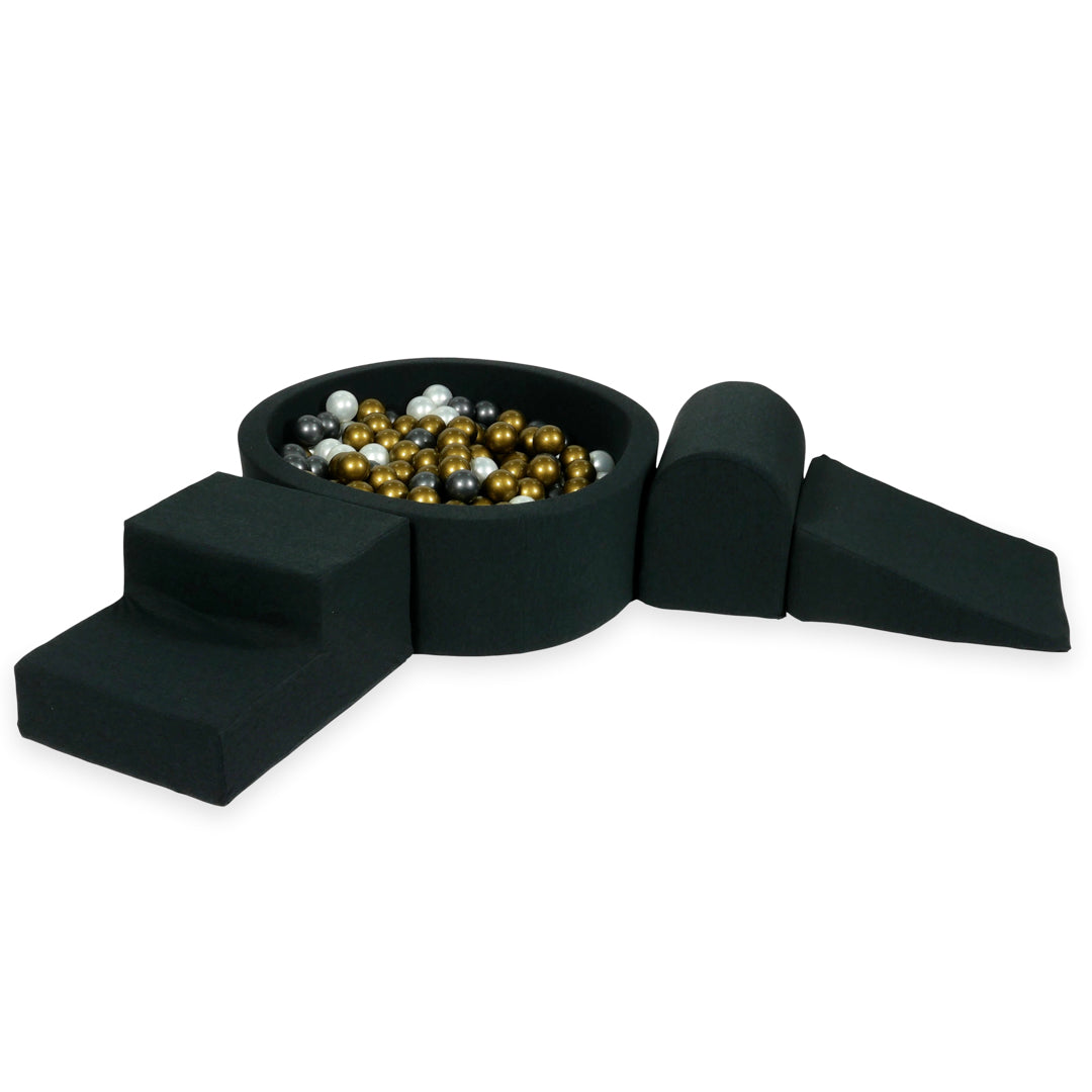 Foam play area with round pool 90x30 graphite + 200 balls