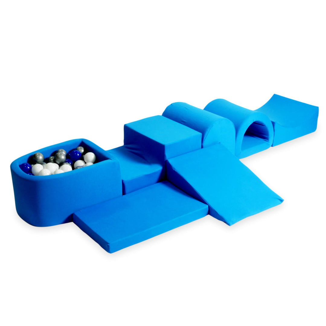 Largest foam play area with blue micro ball pit + 100 balls