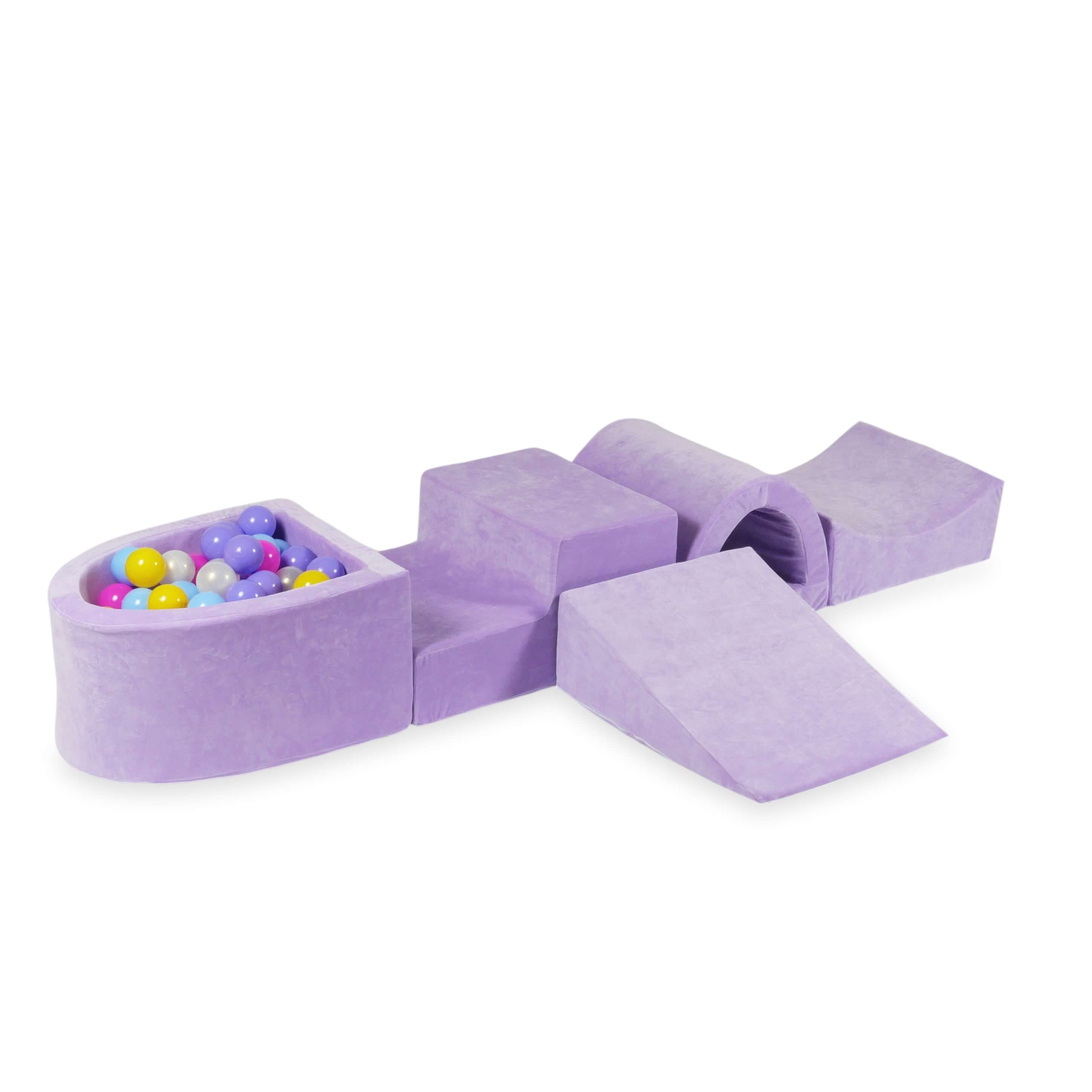 Foam play area with bridge and micro lilac pool + 100 balls
