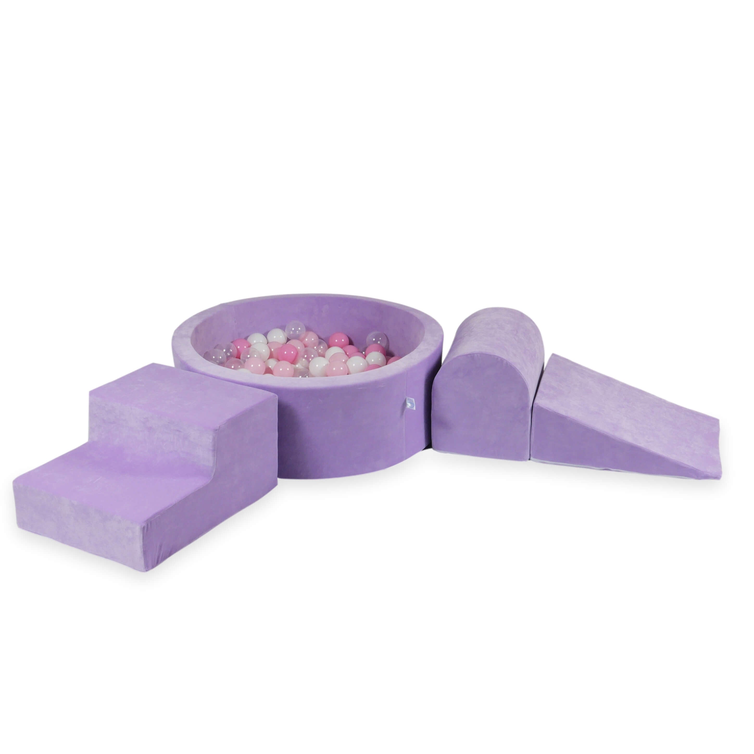Piankowy plac zabaw z okrągłym basenem 90x30 velvet soft lilac + 200 piłek
