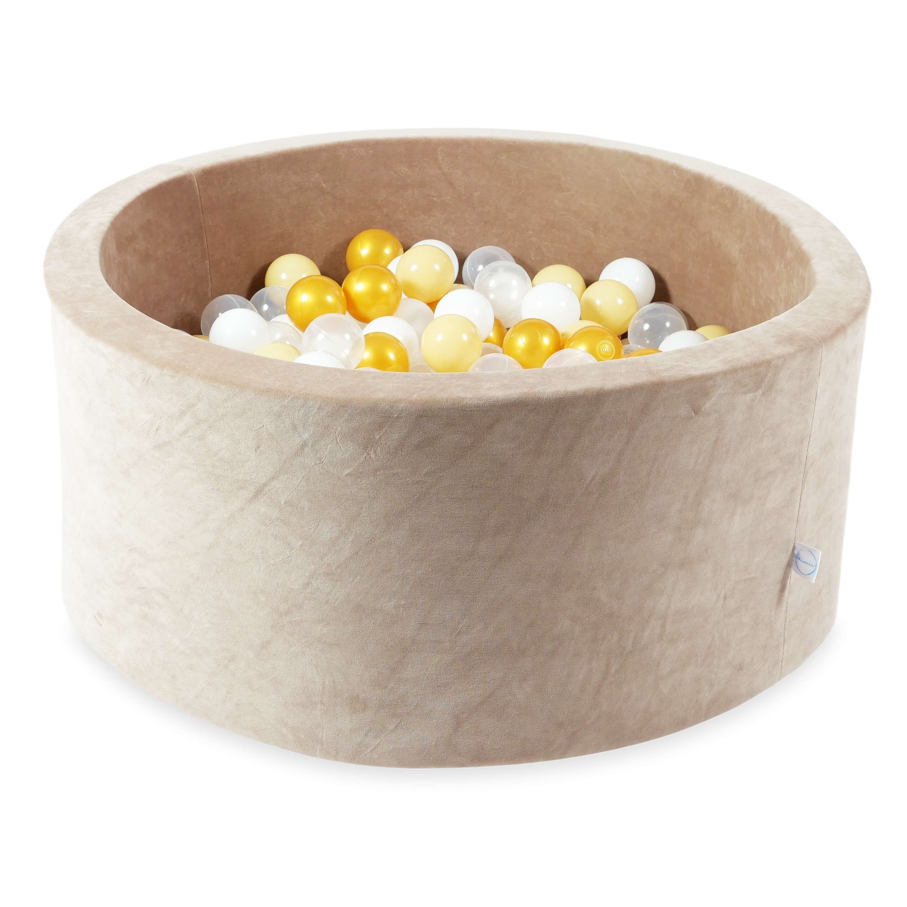 90x40 cm Velvet Soft Brown Ball Pit with 300 Balls