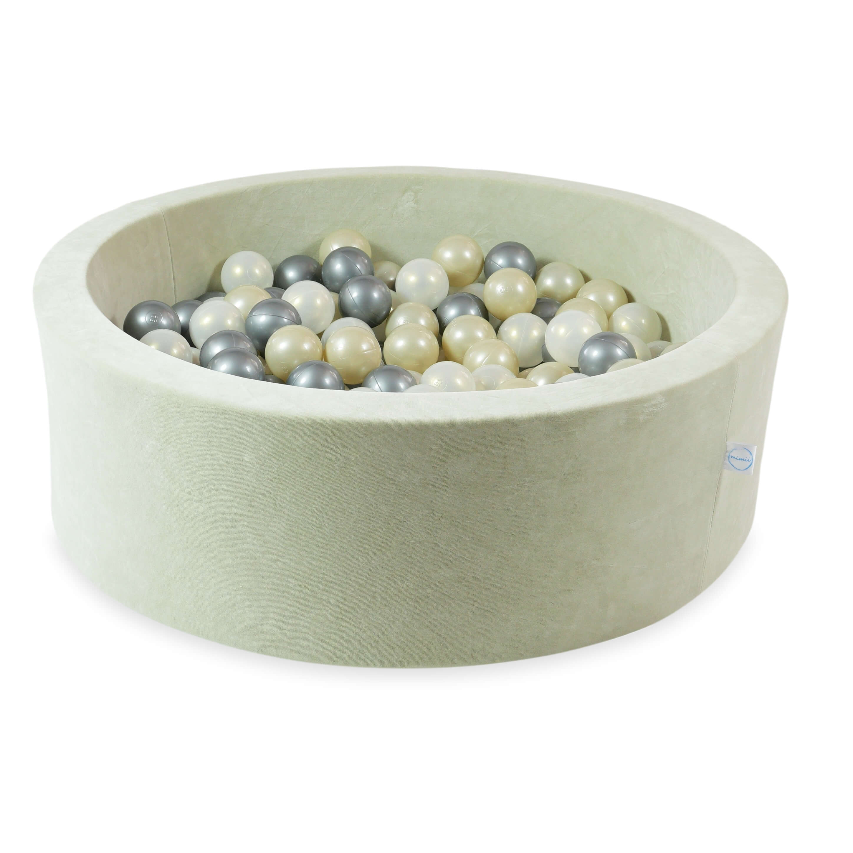Ball pool in soft velvet pistachio 90x30 cm with 200 balls