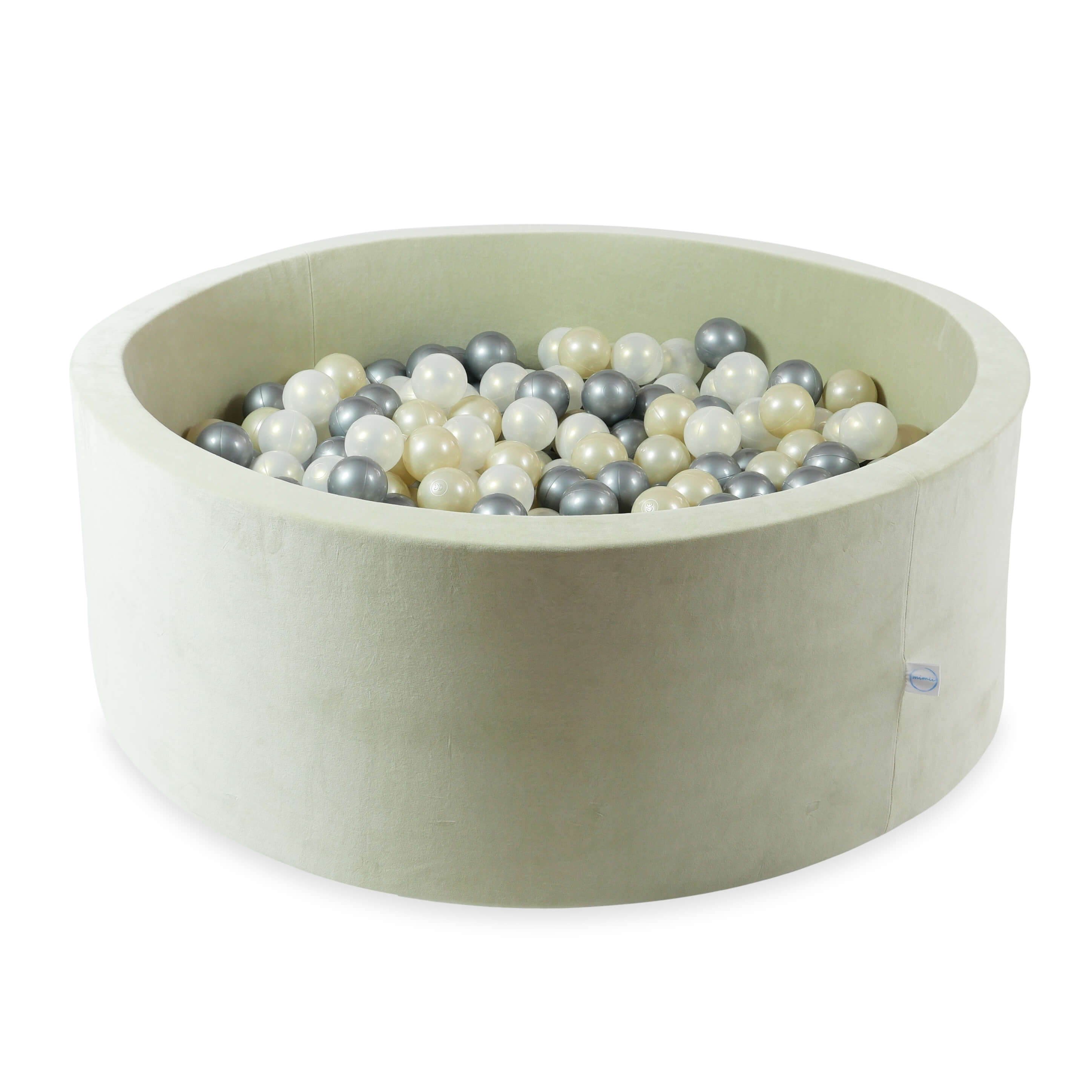 Ball Pit in velvet soft pistachio 110x40 cm with 500 balls