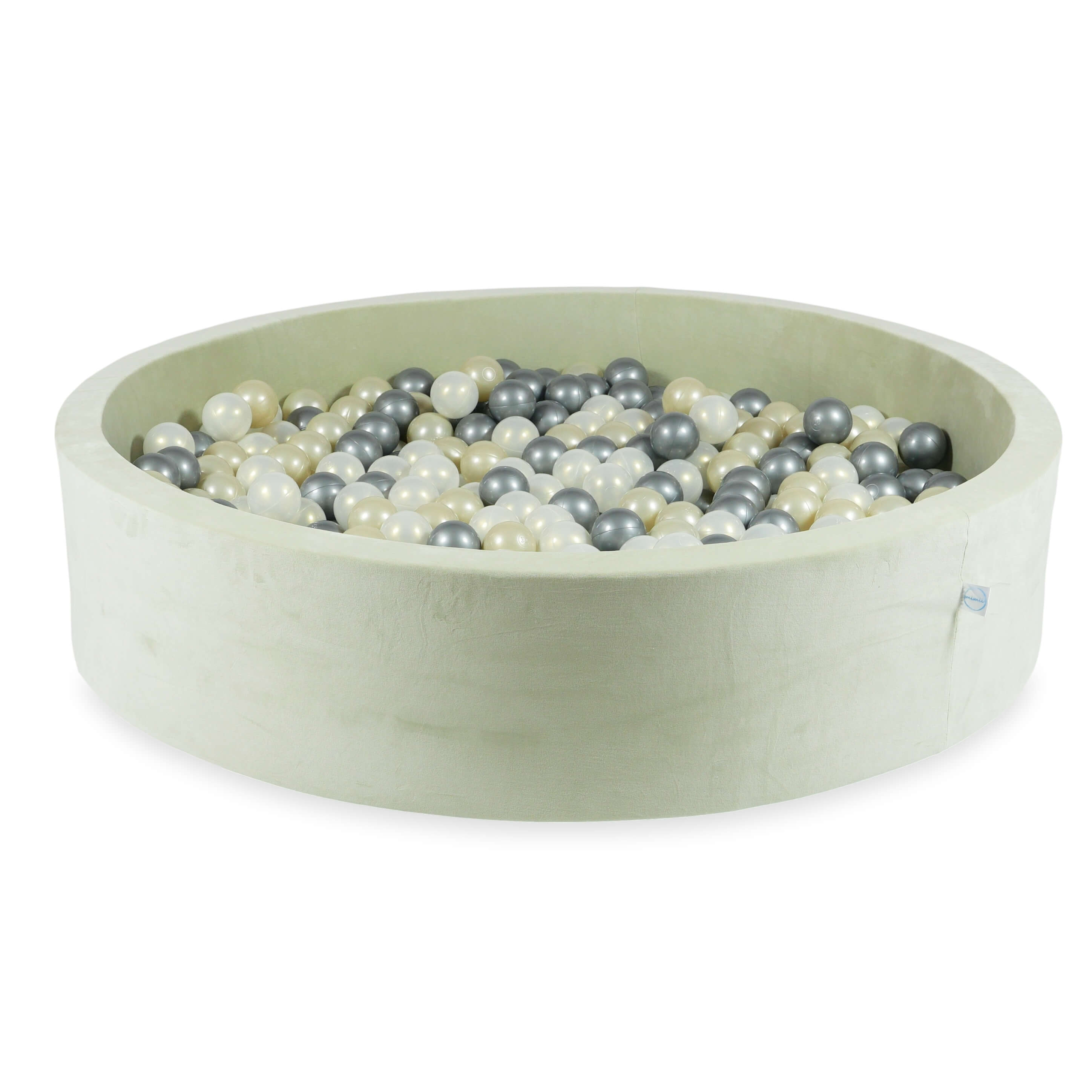 Piscine à balles en velvet soft pistachio 130x30 cm avec 600 balles