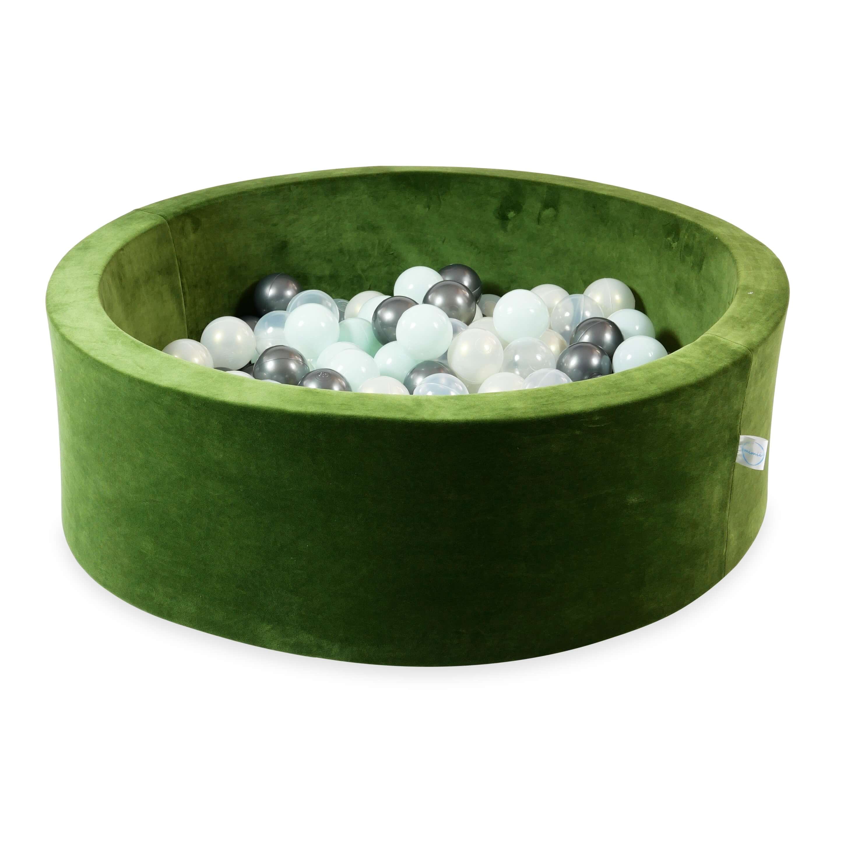 Ball pool in soft velvet olive 90x30 cm with 200 balls