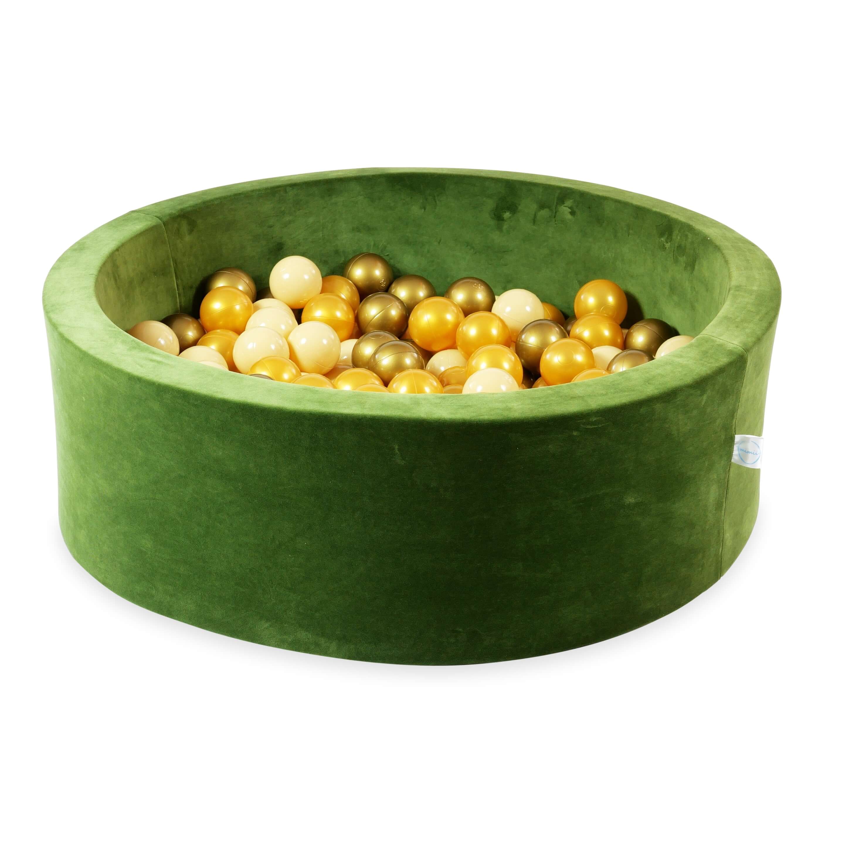 Ball pool in soft velvet olive 90x30 cm with 200 balls