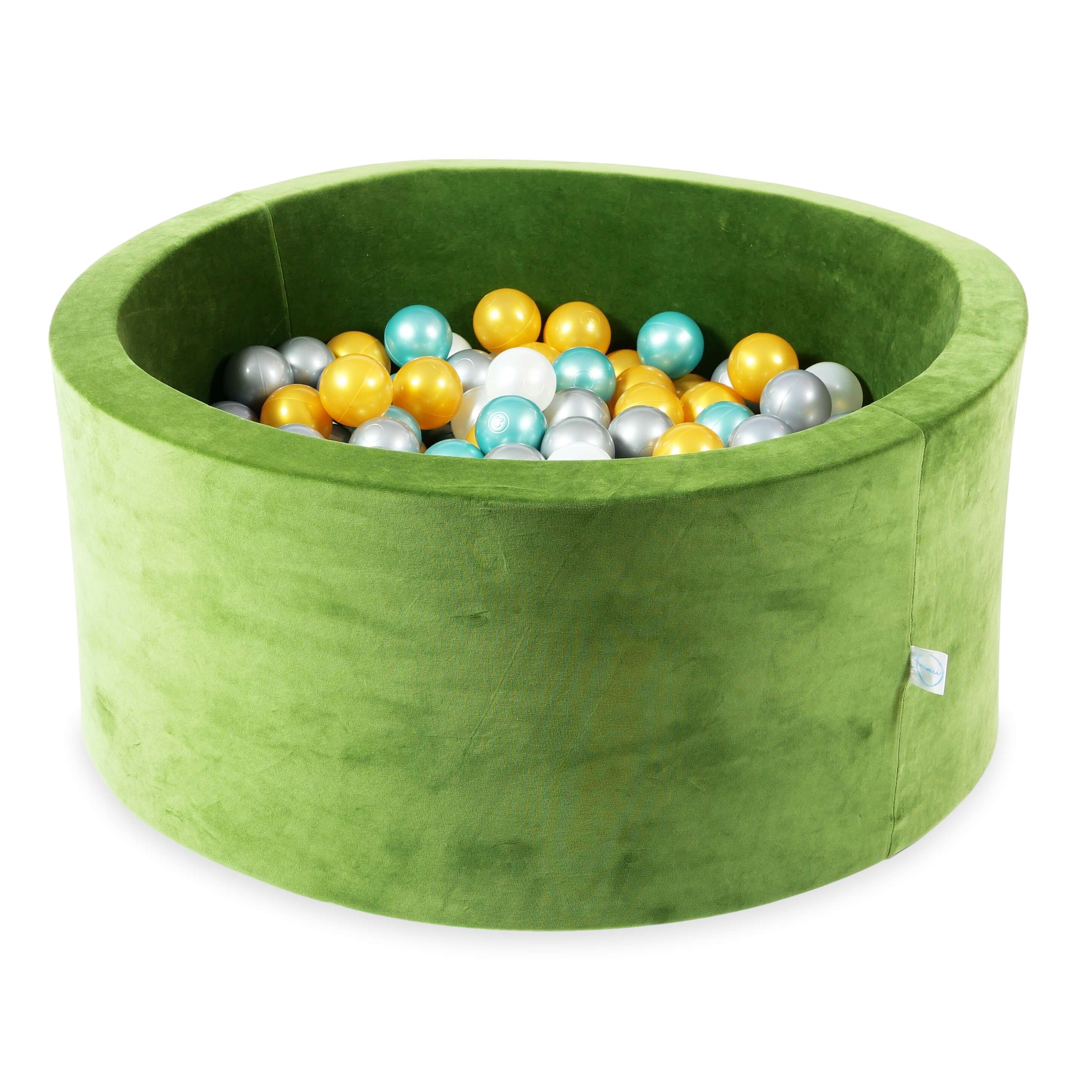 90x40 cm Velvet Soft Olive Ball Pit with 300 Balls