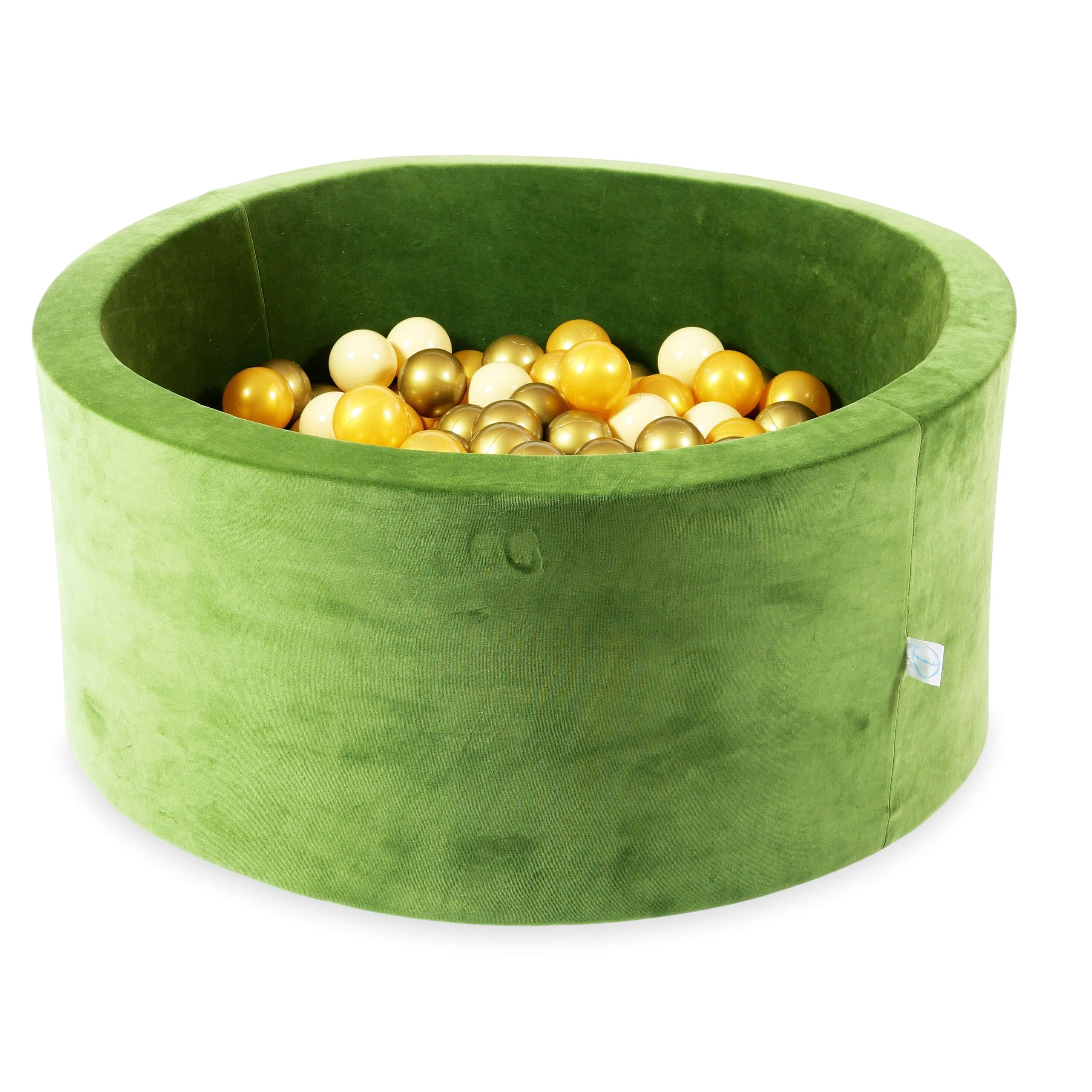 90x40 cm Velvet Soft Olive Ball Pit with 300 Balls
