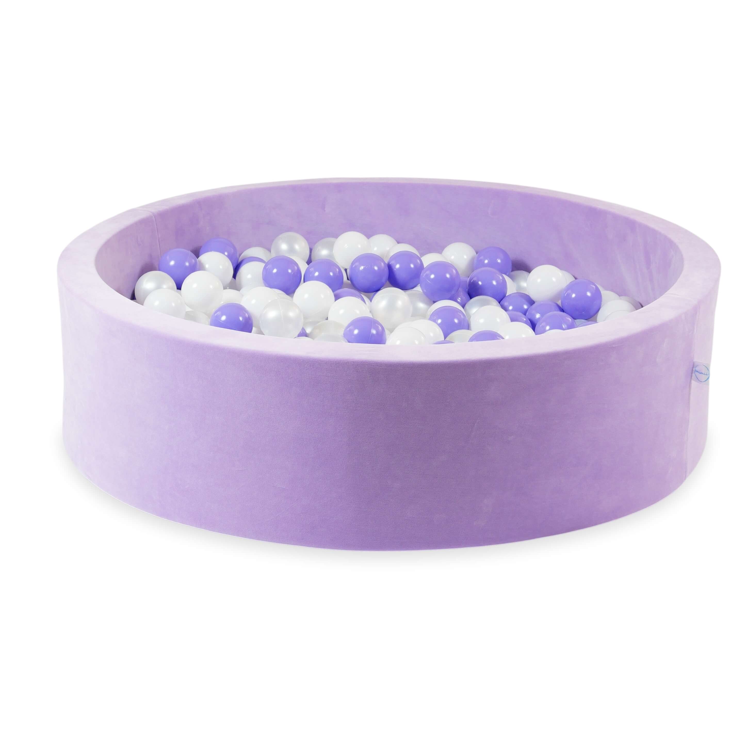 Velvet Ball Pit Velvet Soft Lilac 110x30 cm with 400 balls