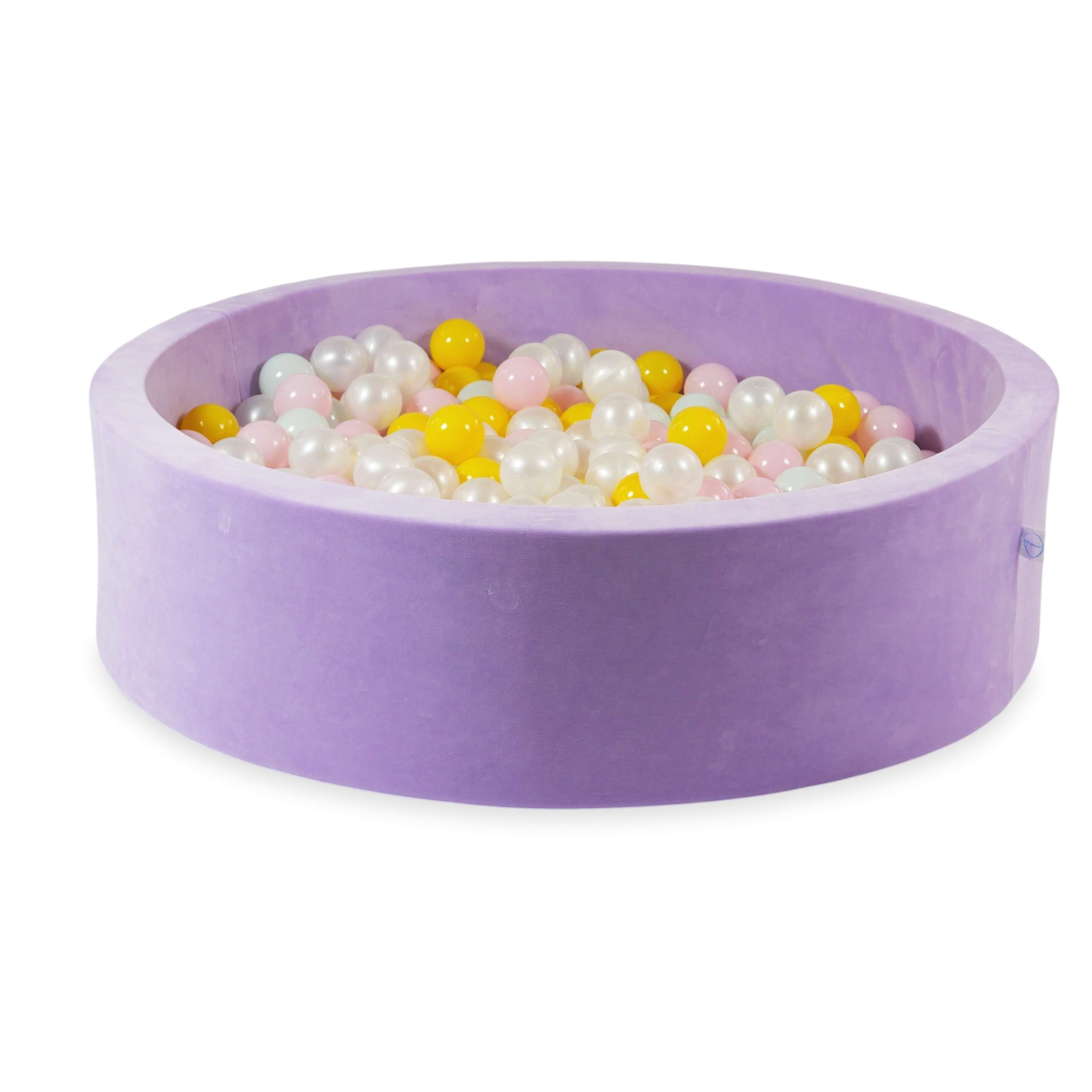 Velvet Ball Pit Velvet Soft Lilac 110x30 cm with 400 balls