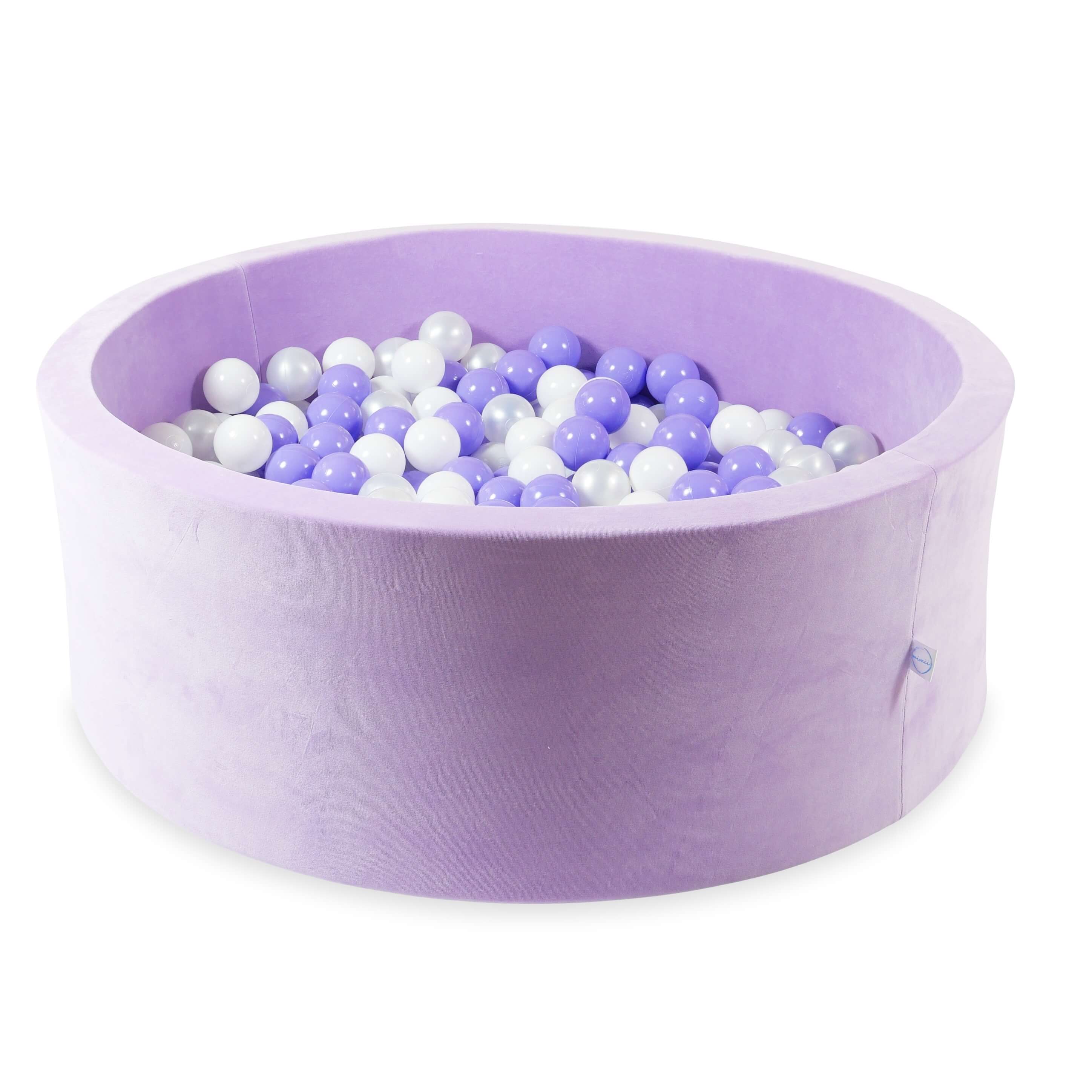 Velvet soft lilac ball pit 110x40 cm with 500 balls
