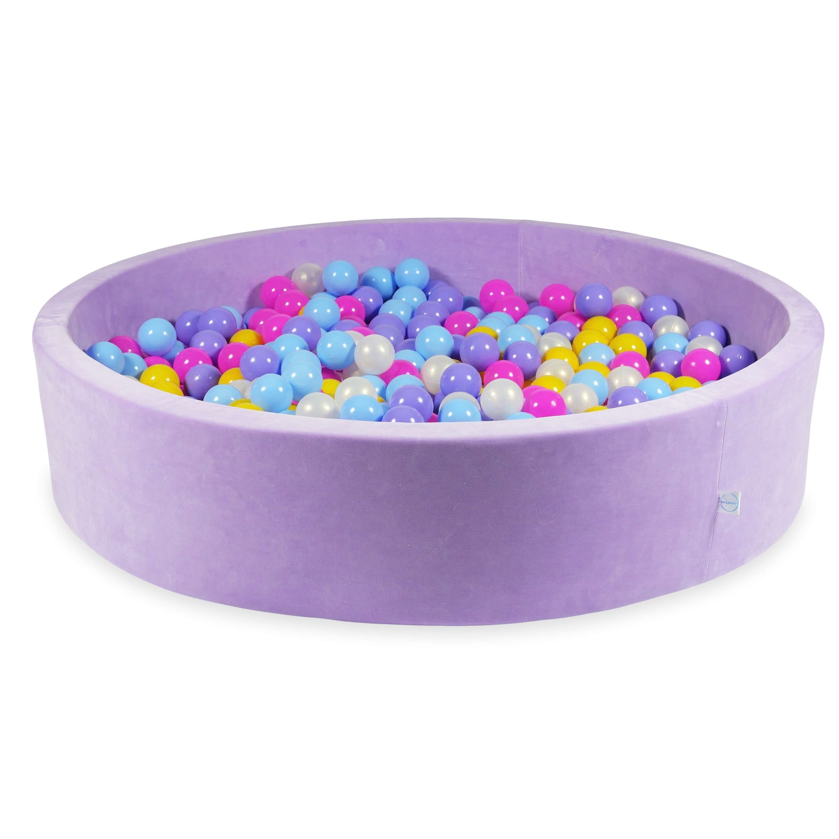 Bällebad aus Samt soft Lilac 130x30 cm mit 600 Bällen