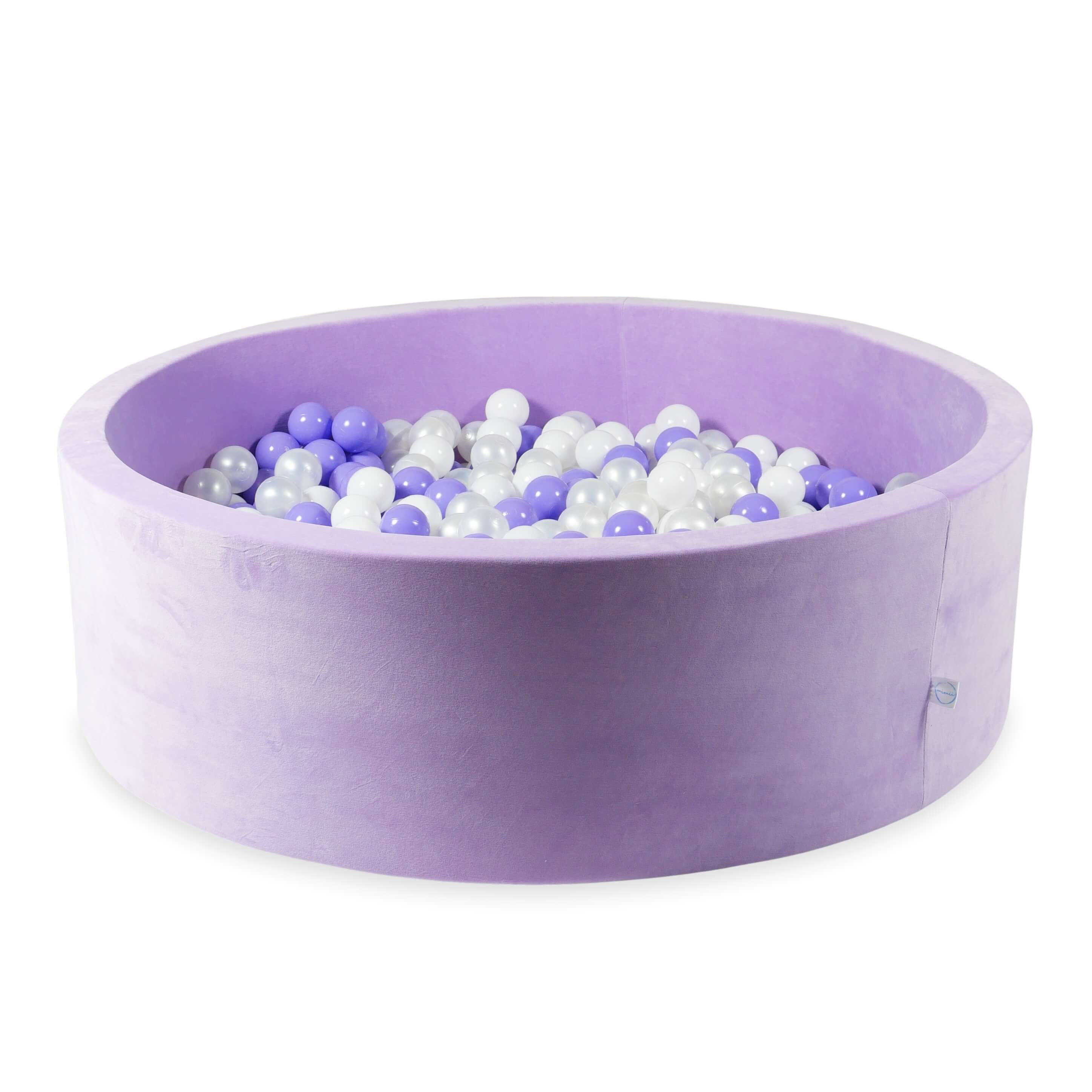 Bällebad aus Samtstoff soft Lilac 130x40 cm mit 700 Bällen