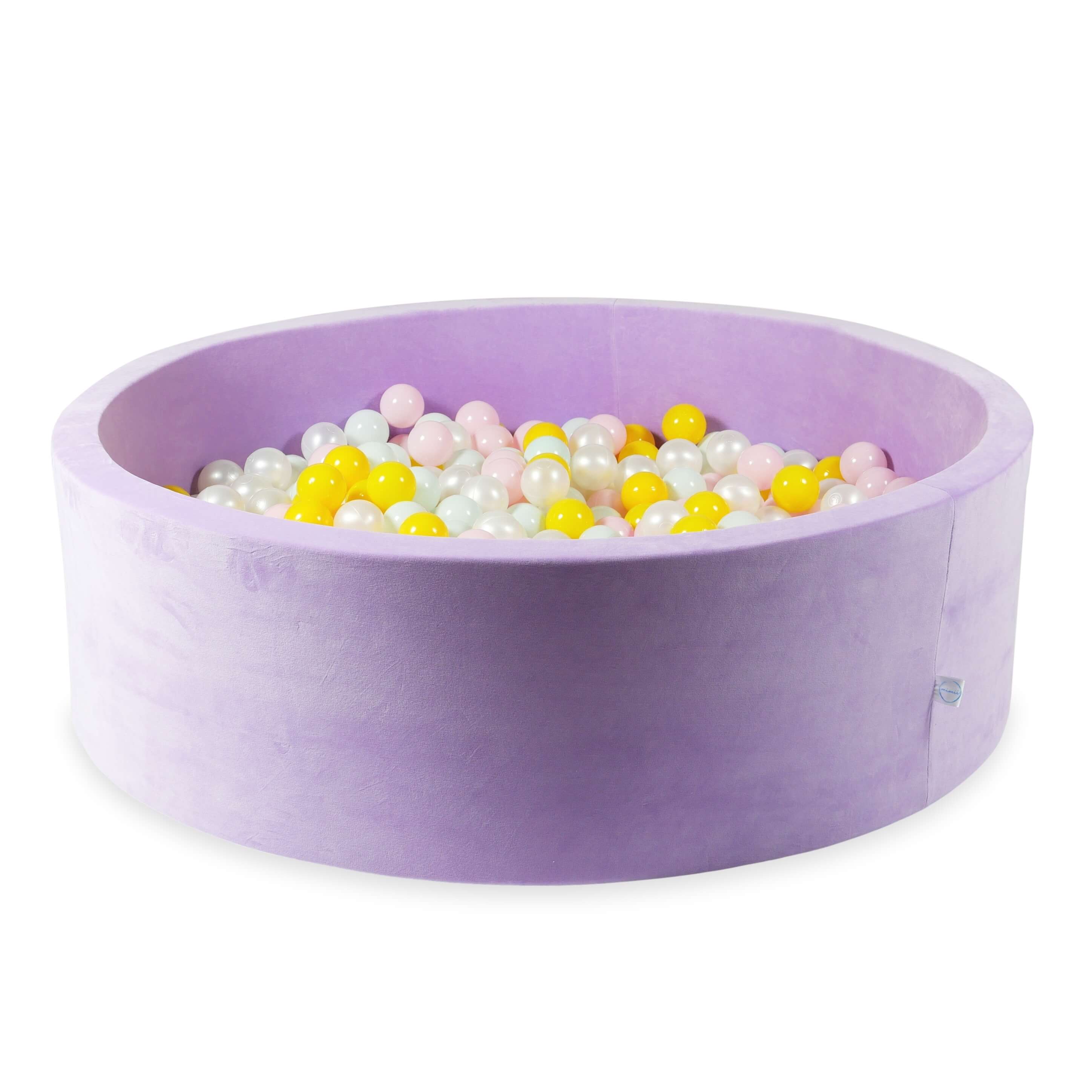 Bällebad aus Samtstoff soft Lilac 130x40 cm mit 700 Bällen