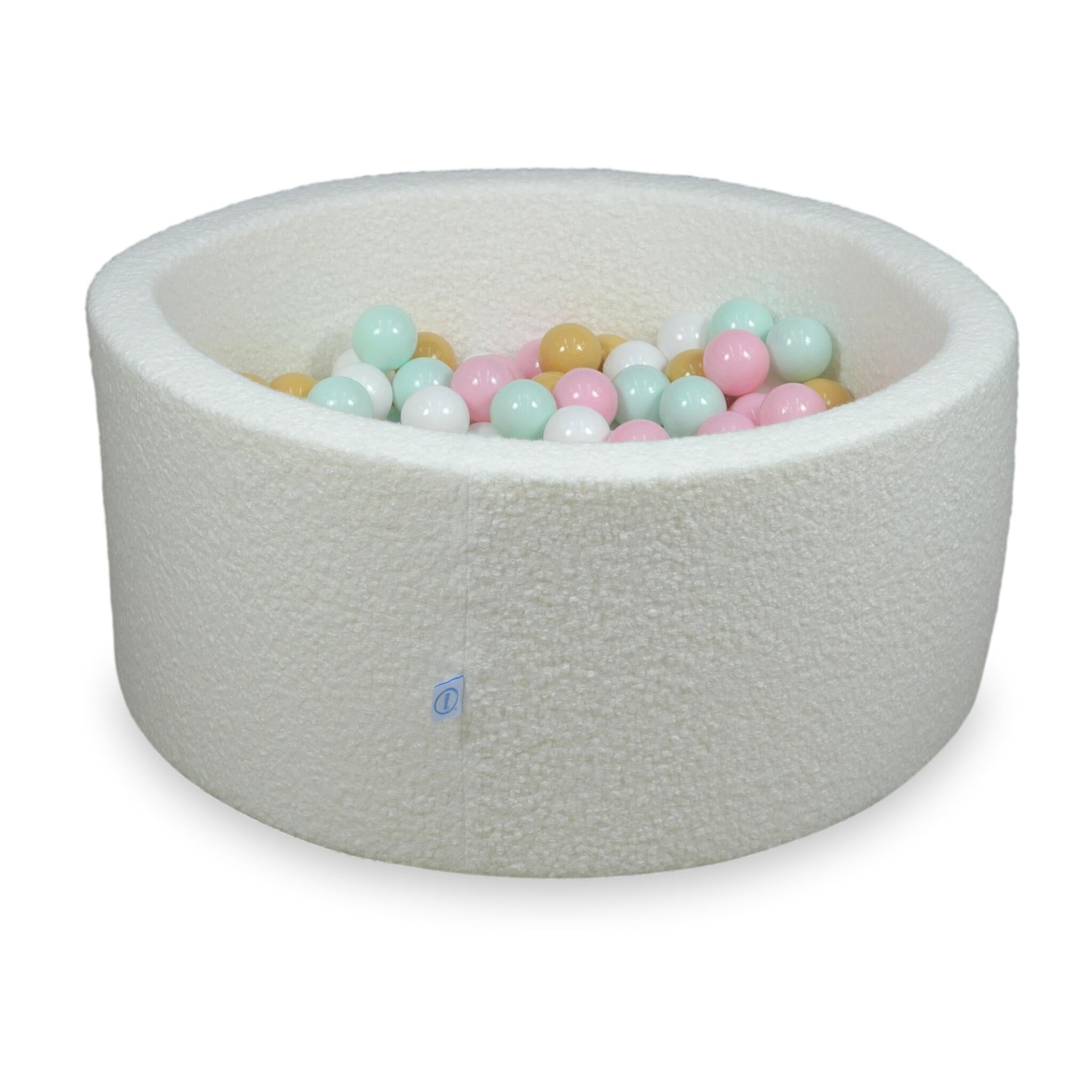 Ball pit in boucle White 90x40 cm with 300 balls