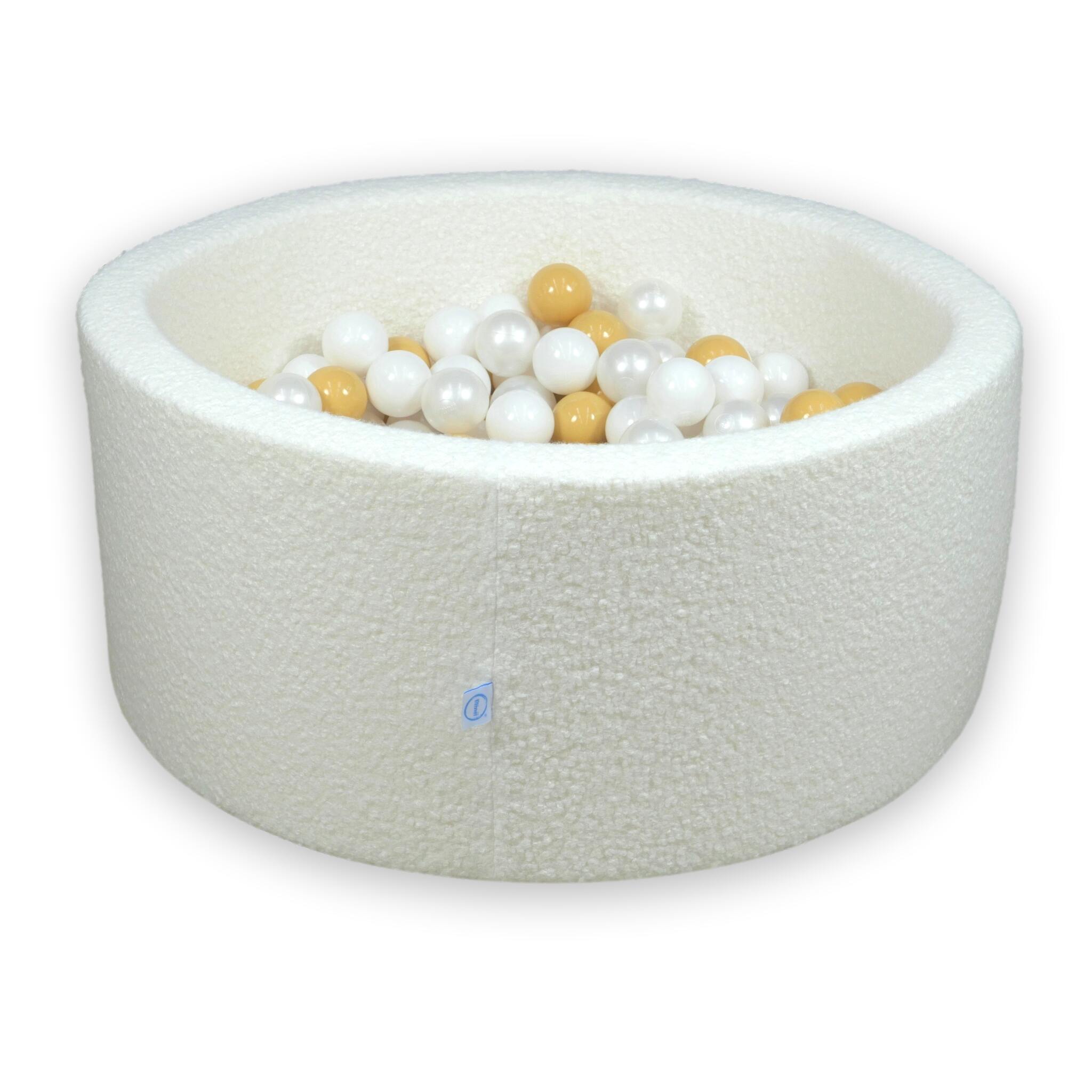 Ball pit in boucle White 90x40 cm with 300 balls