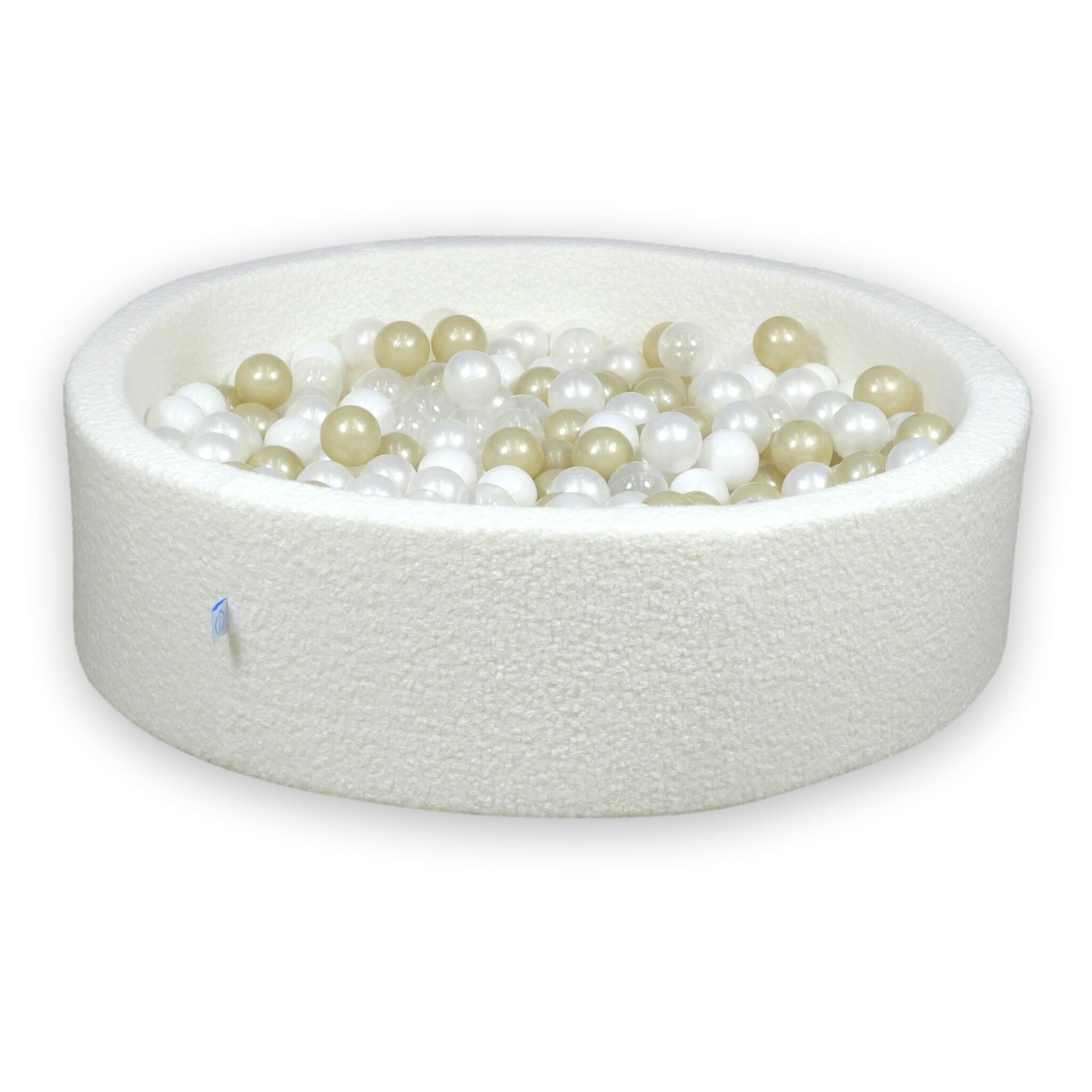 Piscine à balles en velours  Boucle Blanc 110x30 cm avec 400 balles