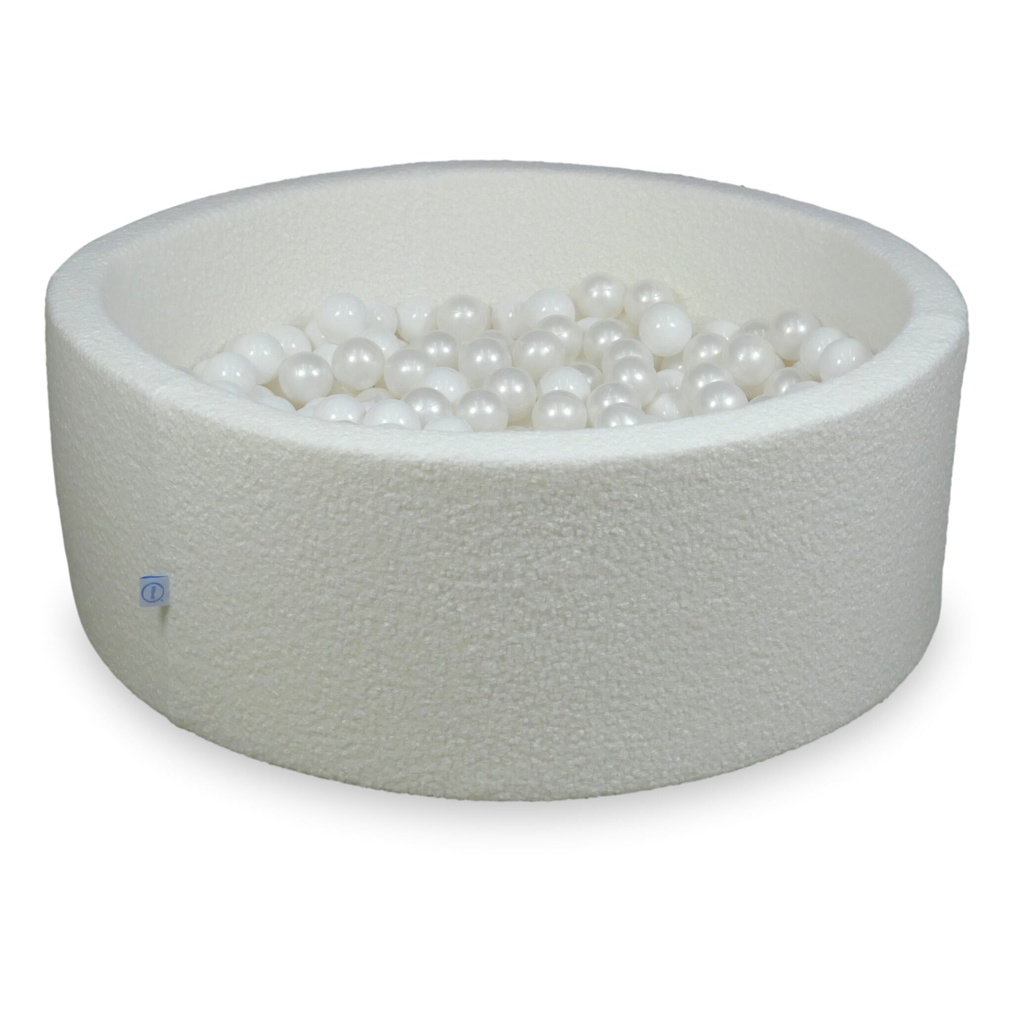 Ball pit in boucle White 110x40 cm with 500 balls